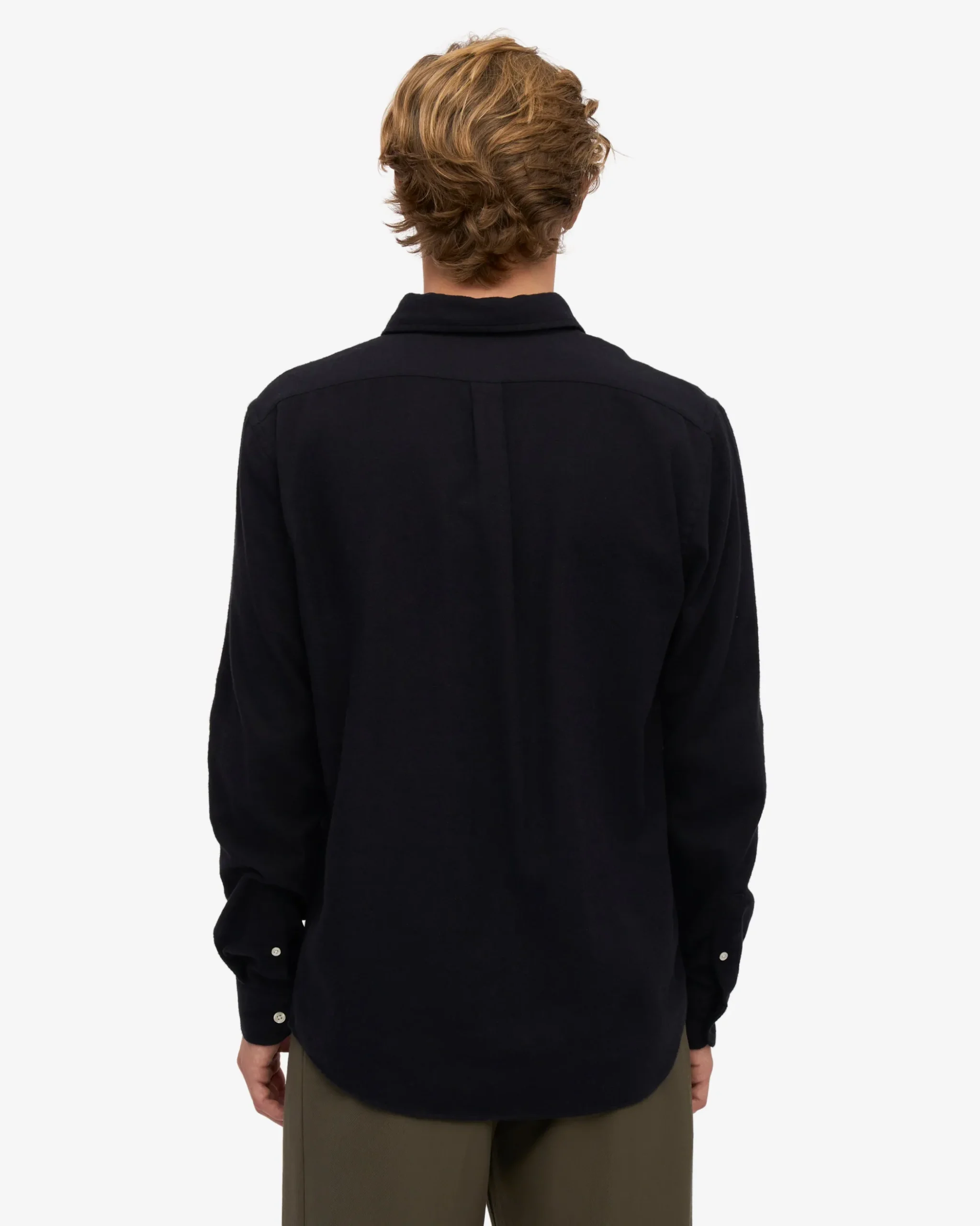 Organic Flannel Shirt - Deep Black