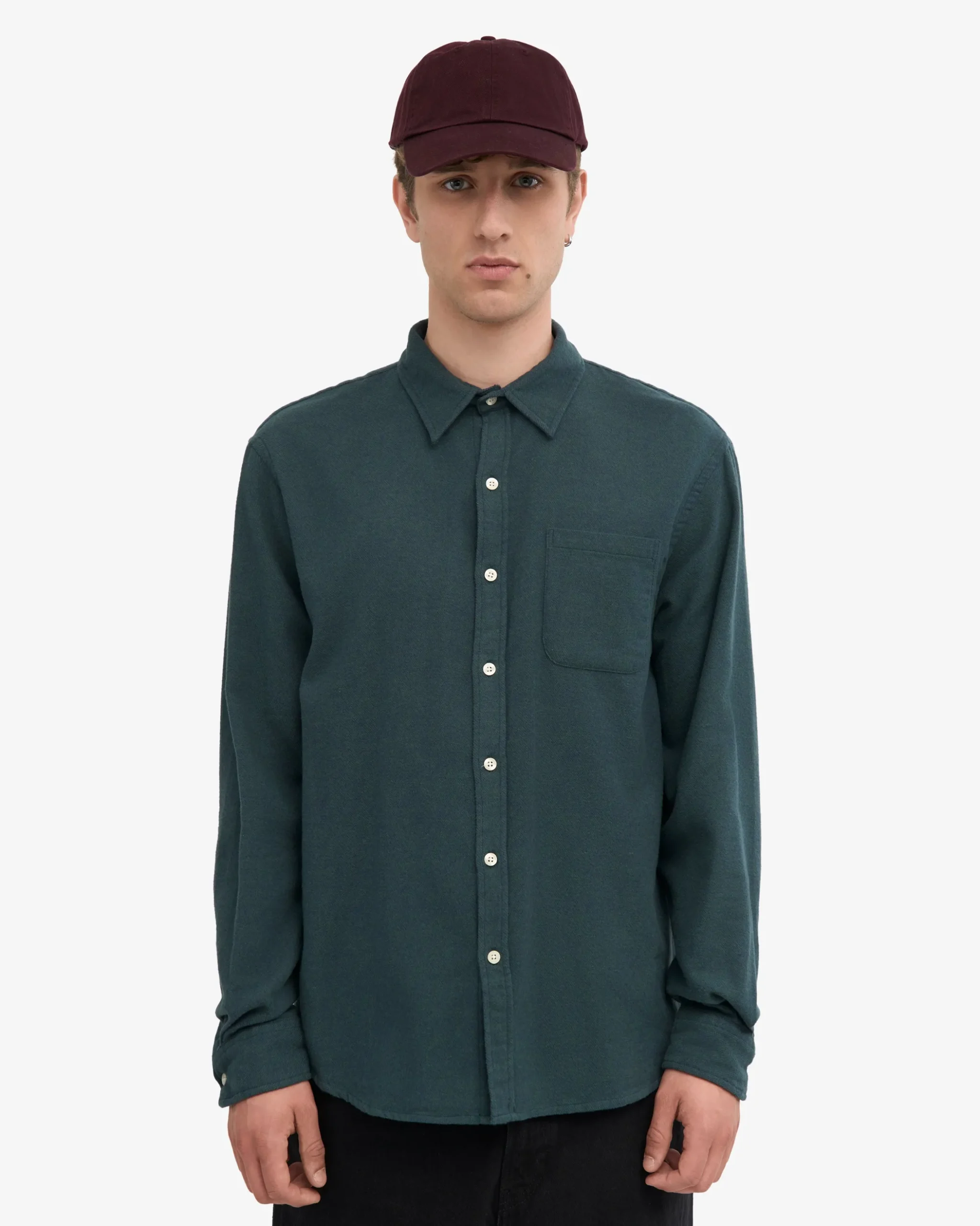 Organic Flannel Shirt - Ocean Green