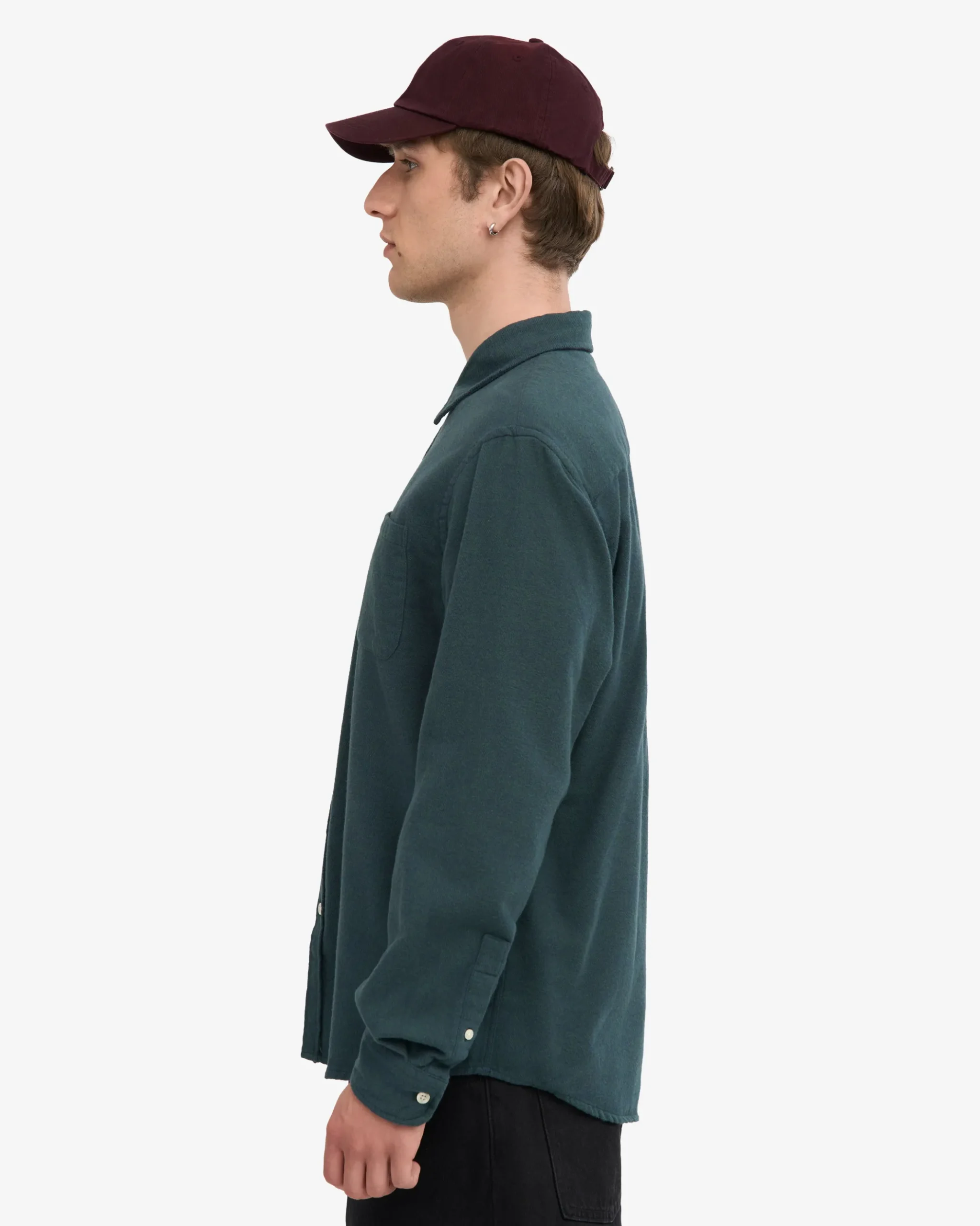 Organic Flannel Shirt - Ocean Green