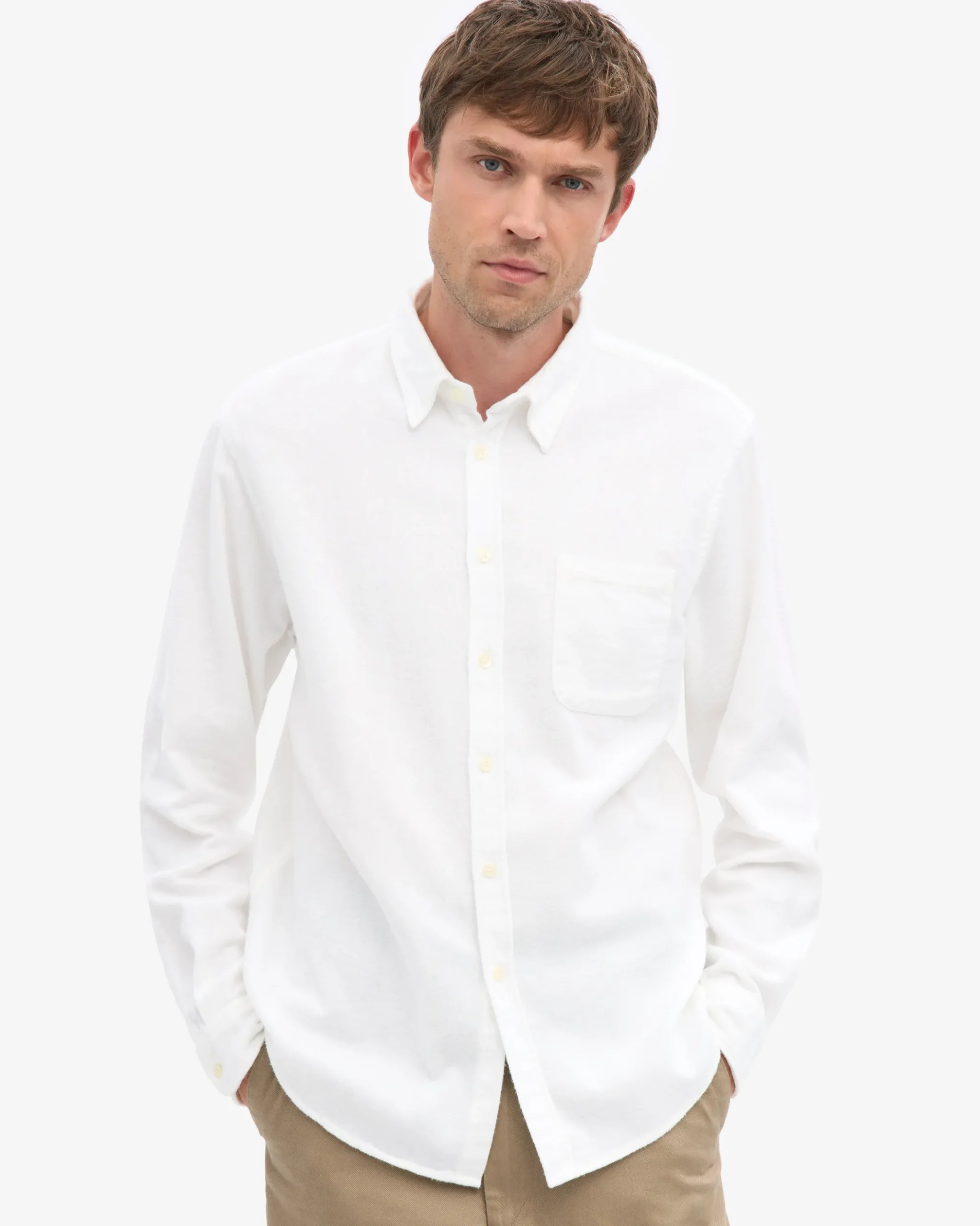Organic Flannel Shirt - Optical White