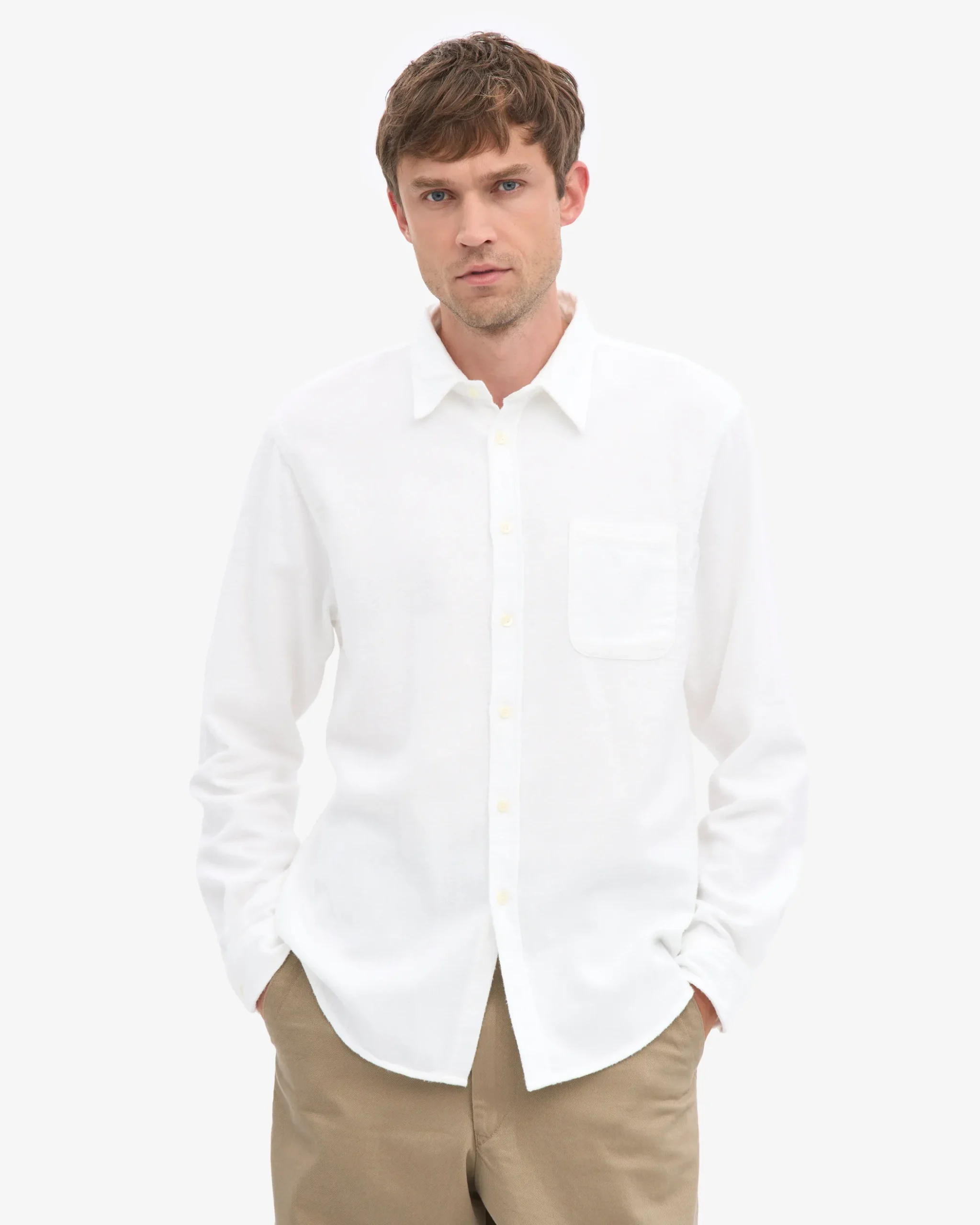 Organic Flannel Shirt - Optical White