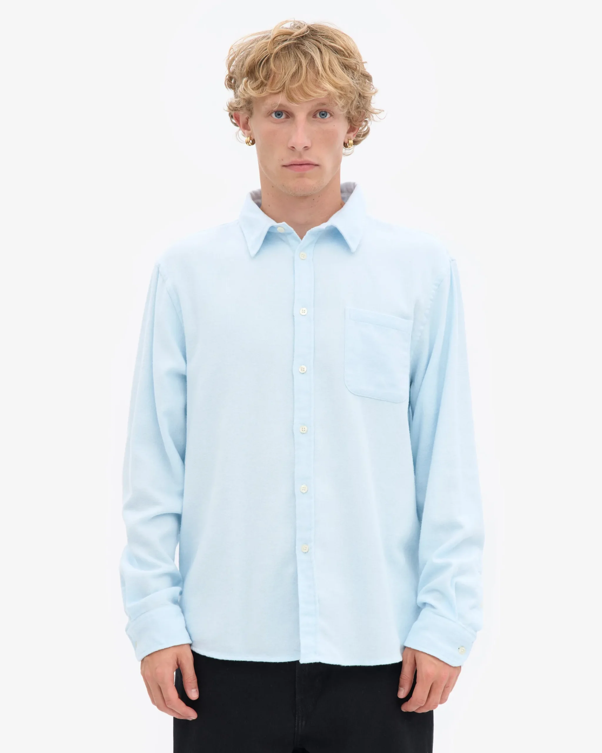 Organic Flannel Shirt - Polar Blue
