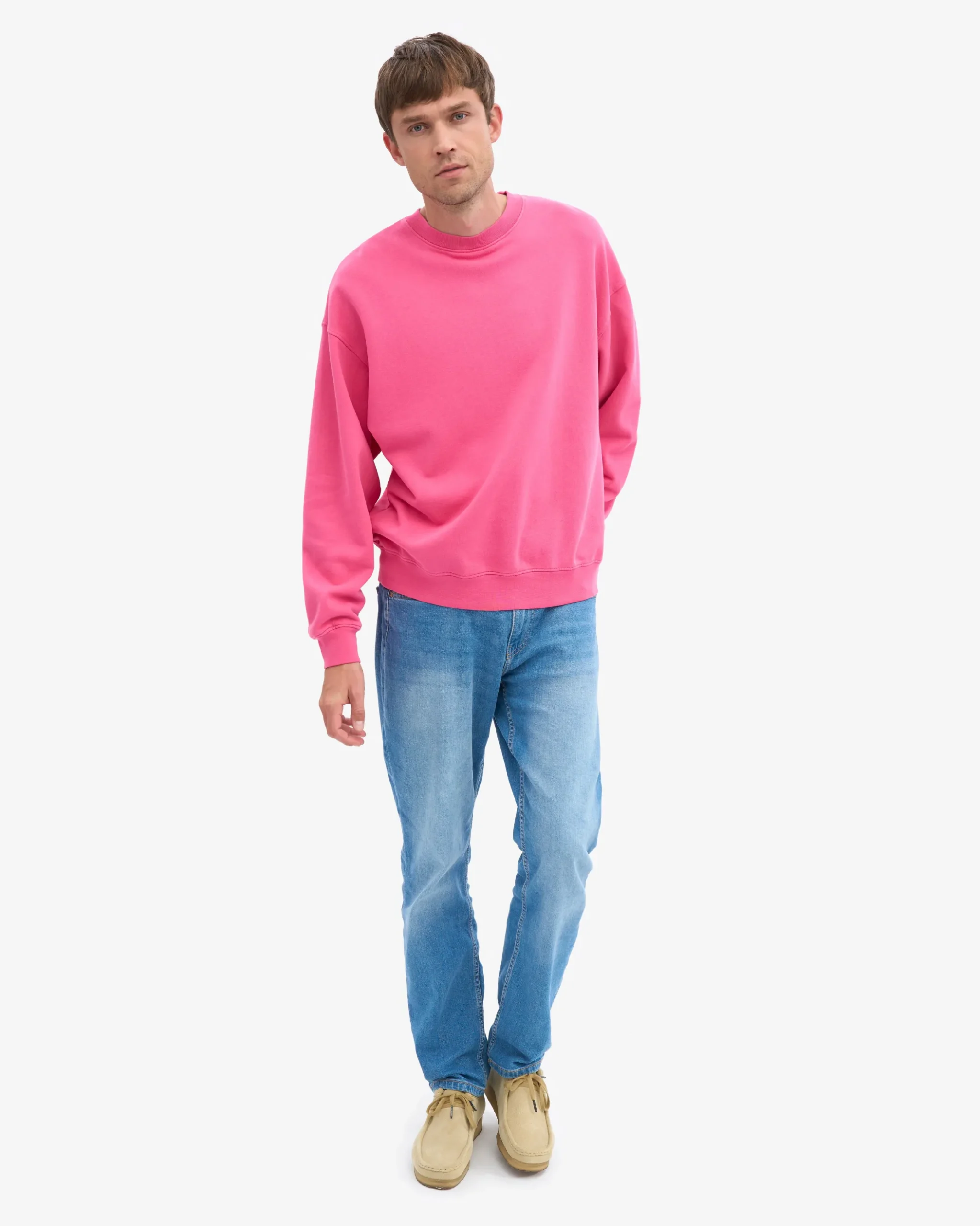 Organic Oversized Crew - Bubblegum Pink