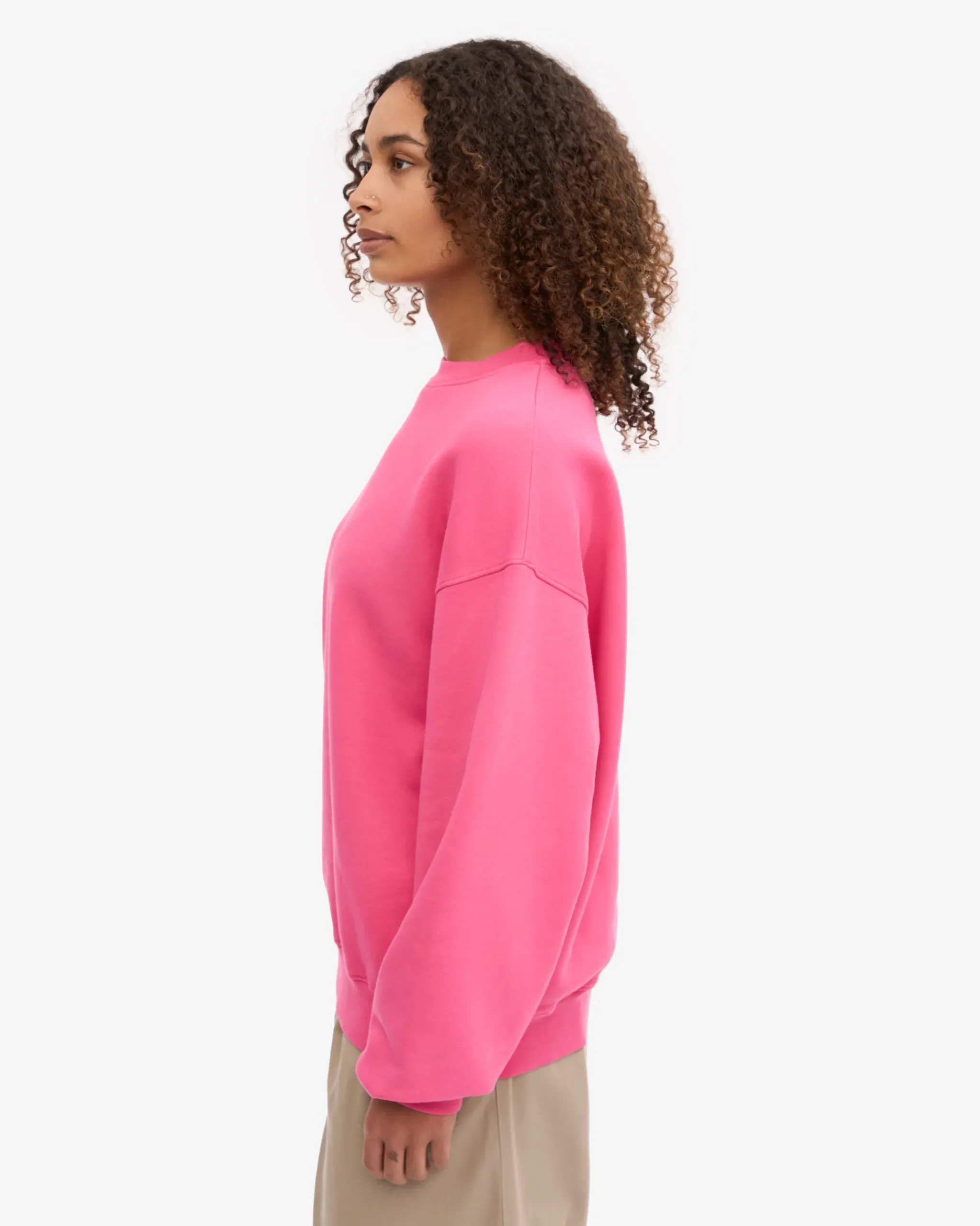 Organic Oversized Crew - Bubblegum Pink