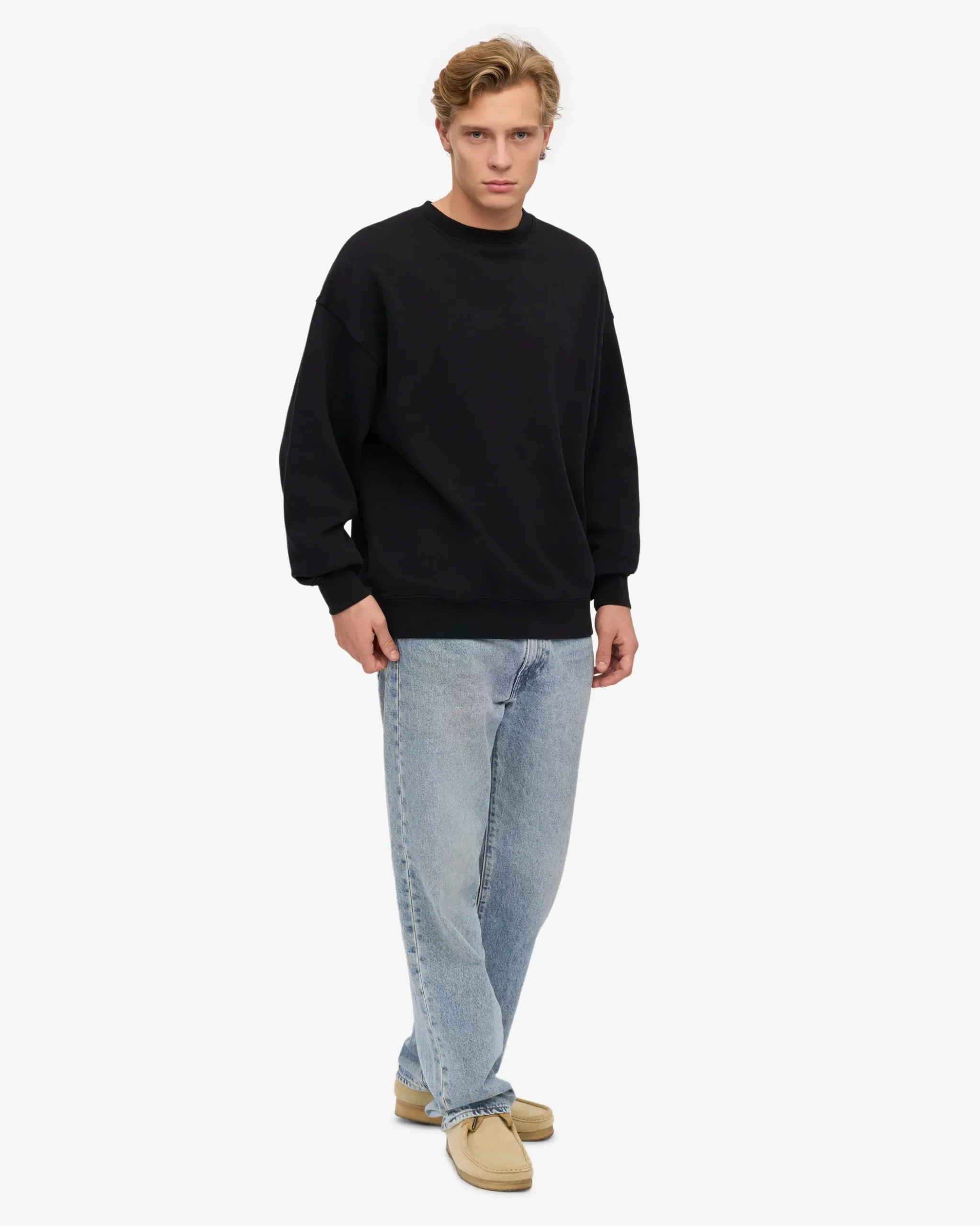Organic Oversized Crew - Deep Black