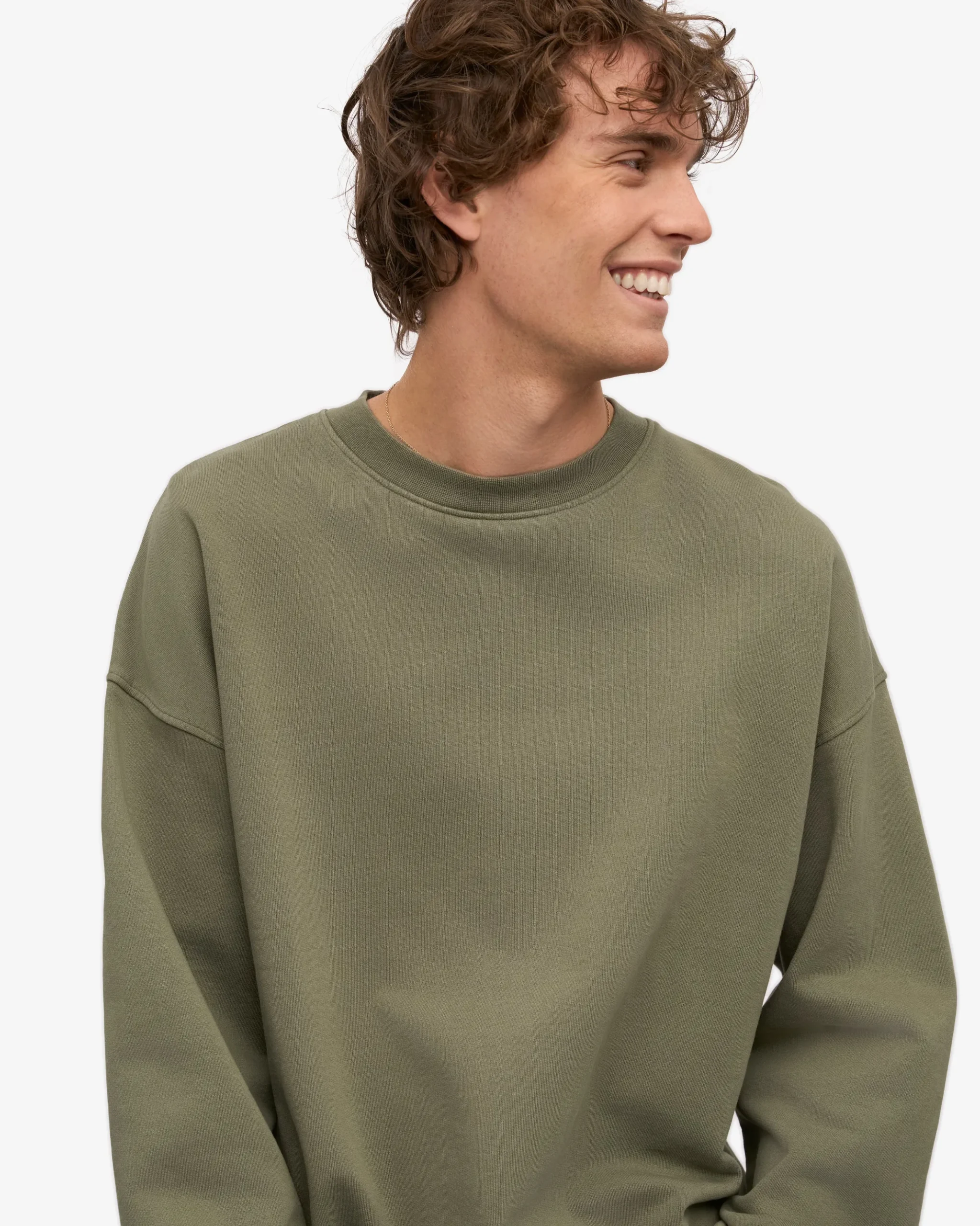 Organic Oversized Crew - Dusty Olive