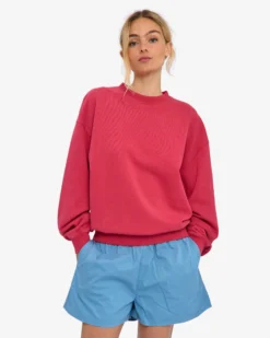 Organic Oversized Crew - Faded Red