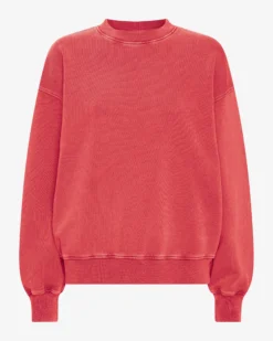 Organic Oversized Crew - Faded Red