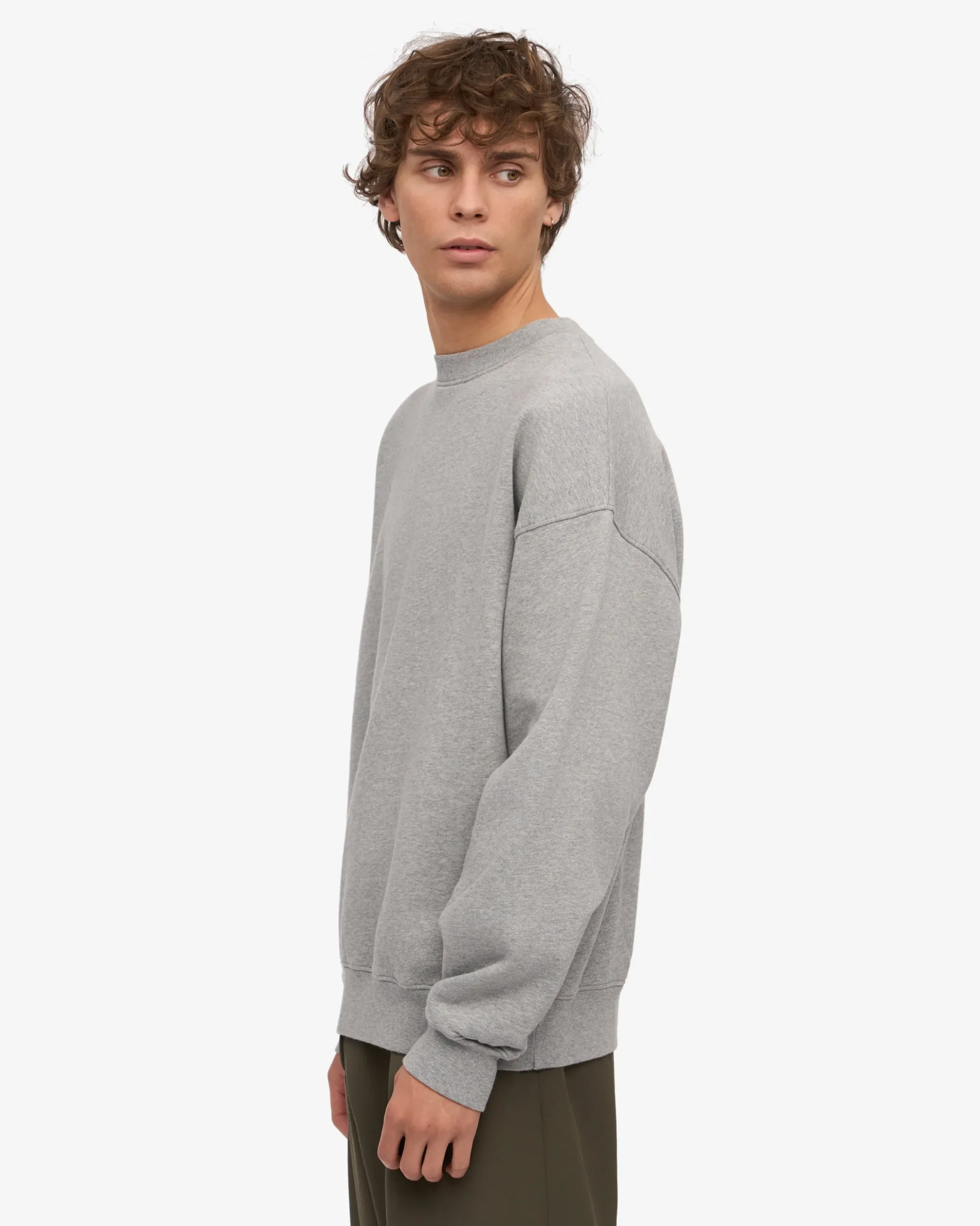 Organic Oversized Crew - Heather Grey