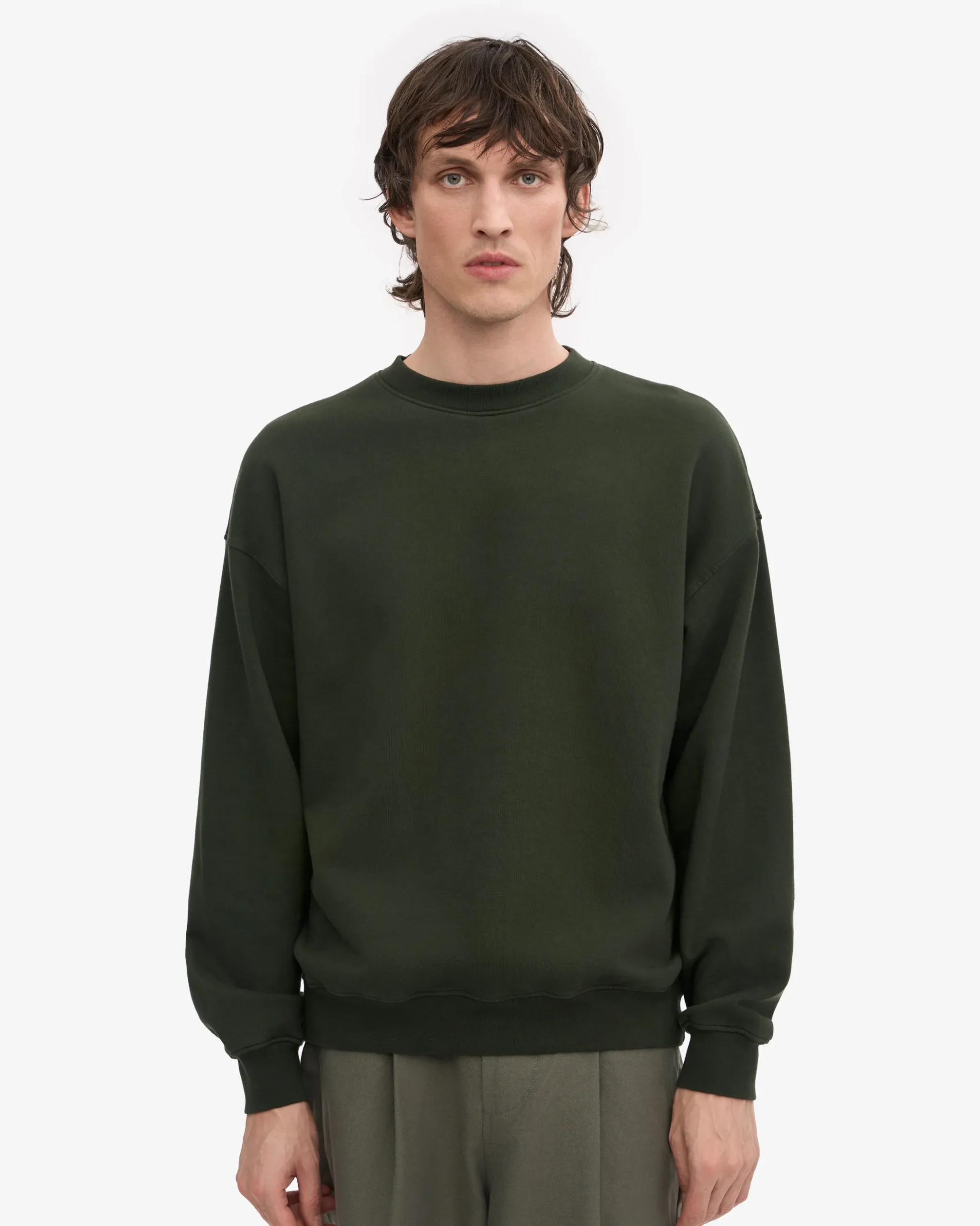 Organic Oversized Crew - Hunter Green