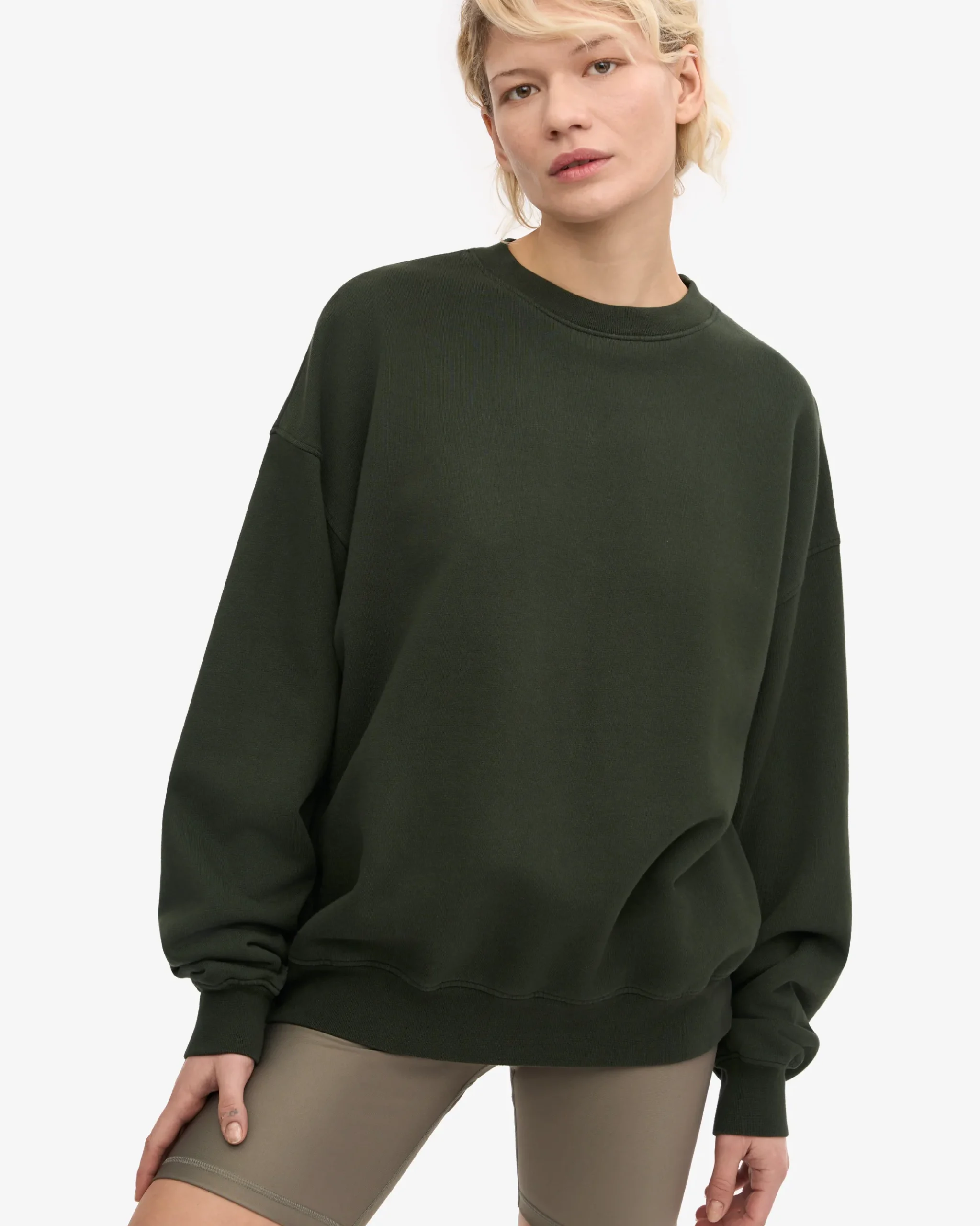 Organic Oversized Crew - Hunter Green