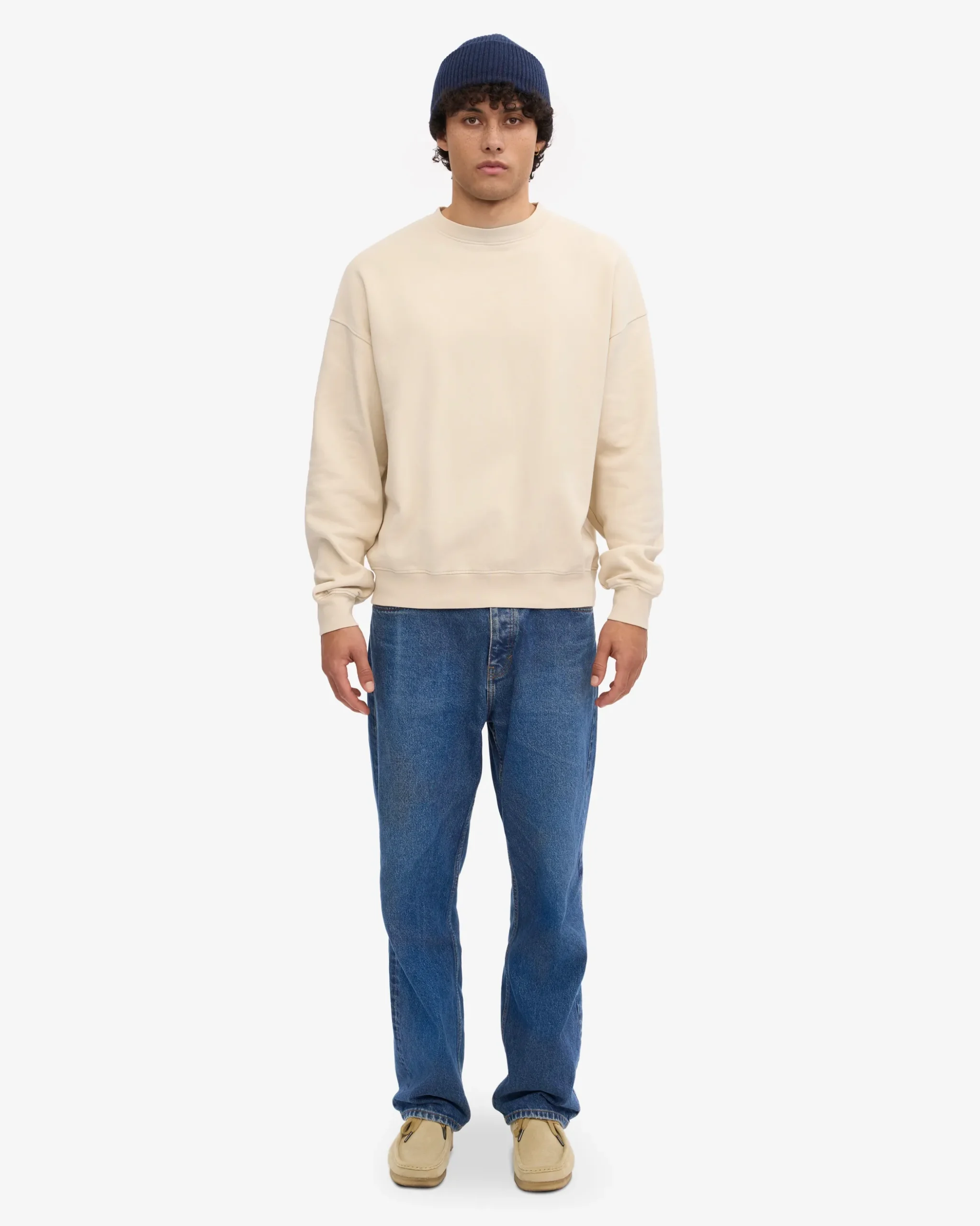 Organic Oversized Crew - Ivory White