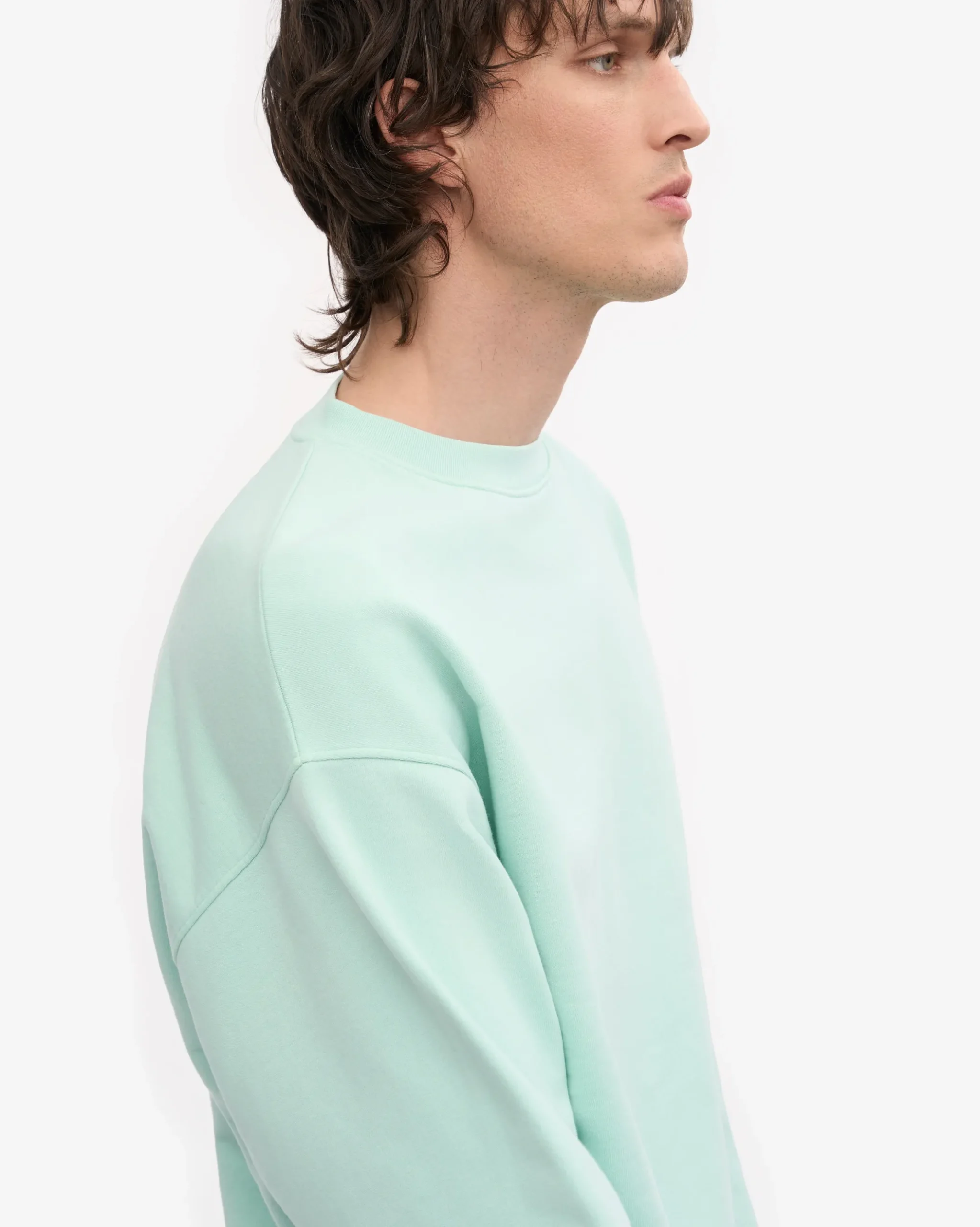 Organic Oversized Crew - Light Aqua