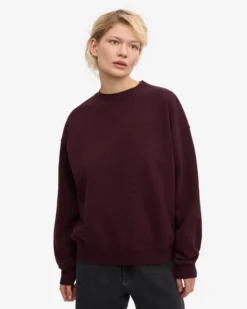 Organic Oversized Crew - Oxblood Red