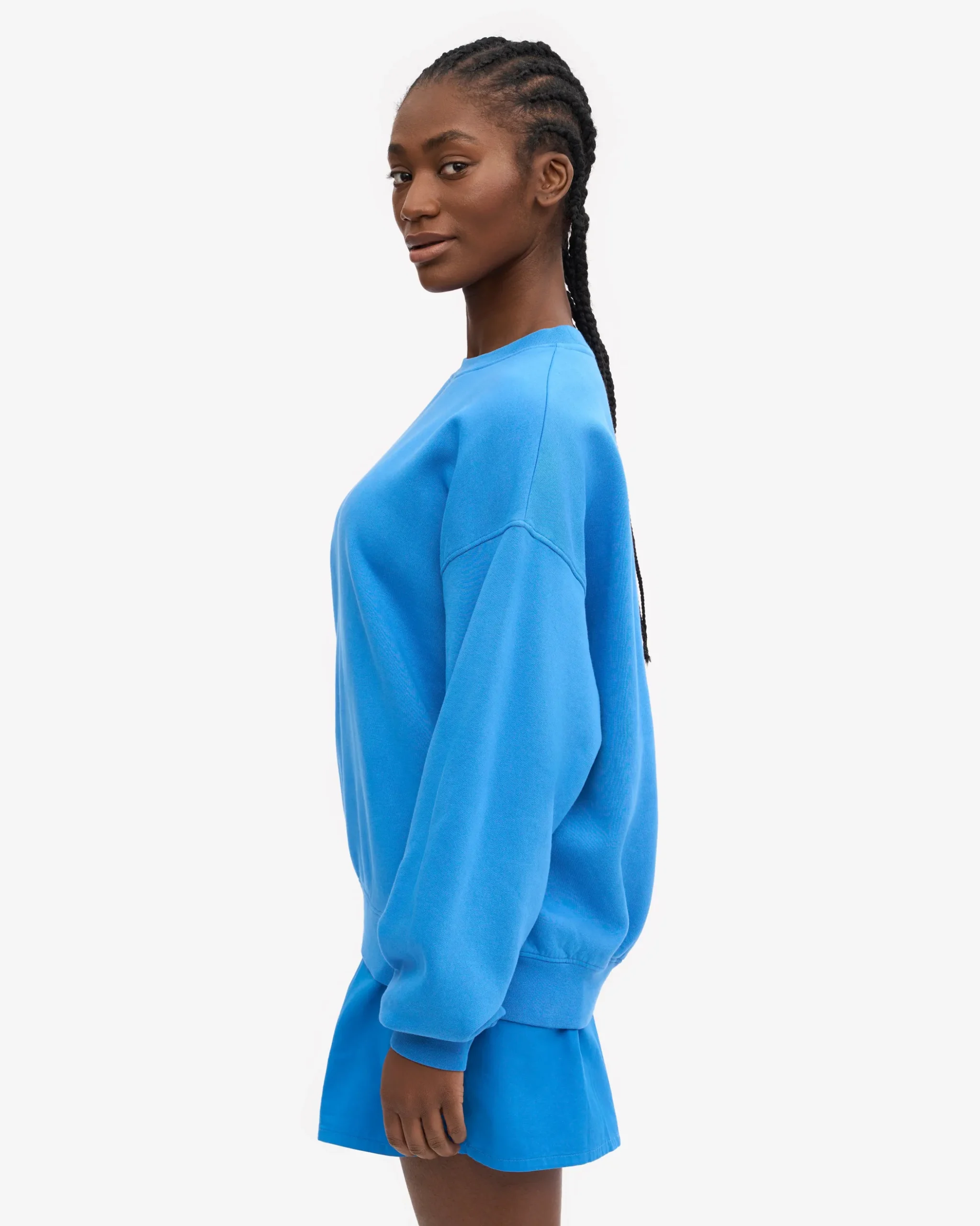 Organic Oversized Crew - Pacific Blue