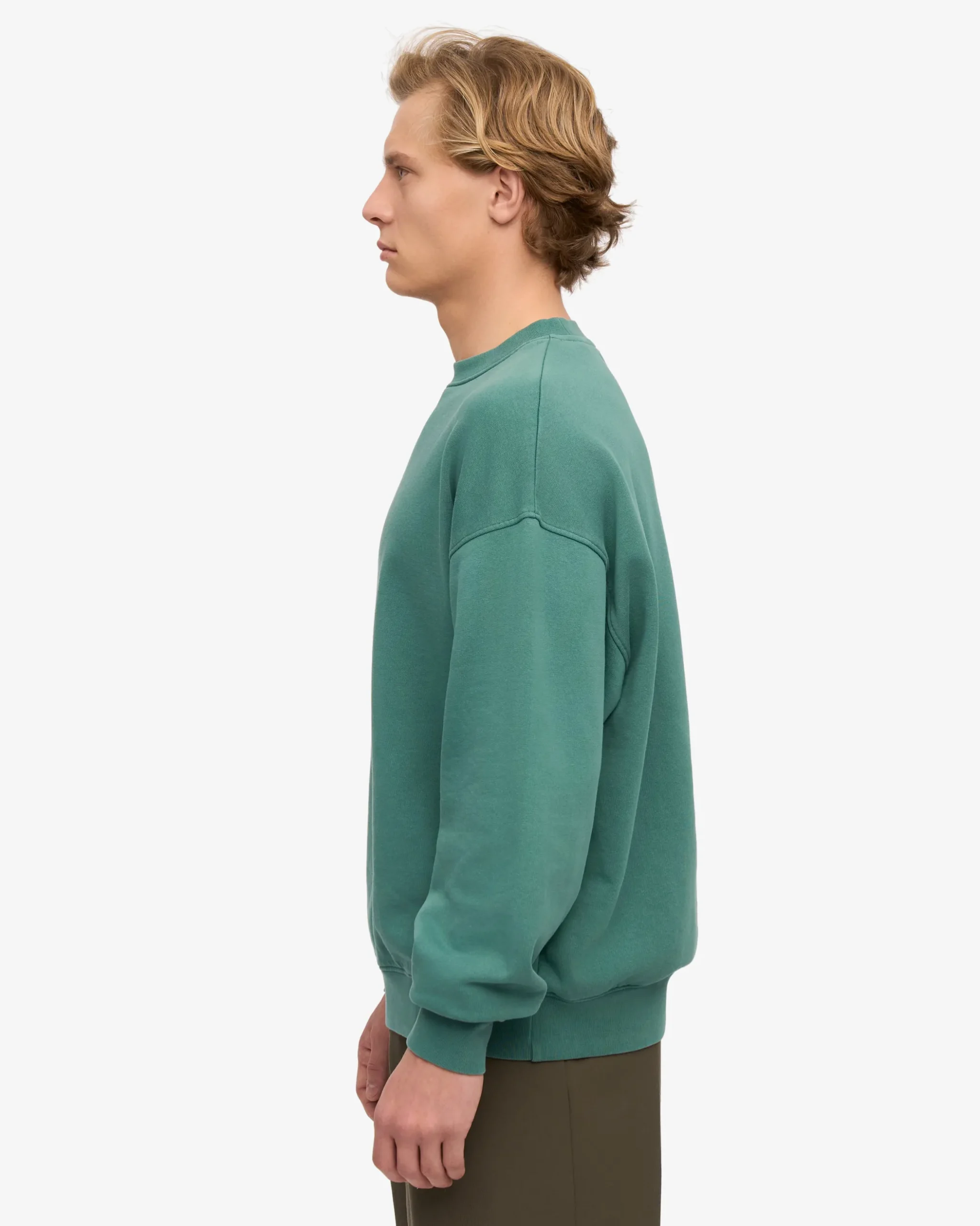 Organic Oversized Crew - Pine Green