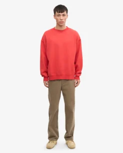Organic Oversized Crew - Red Tangerine