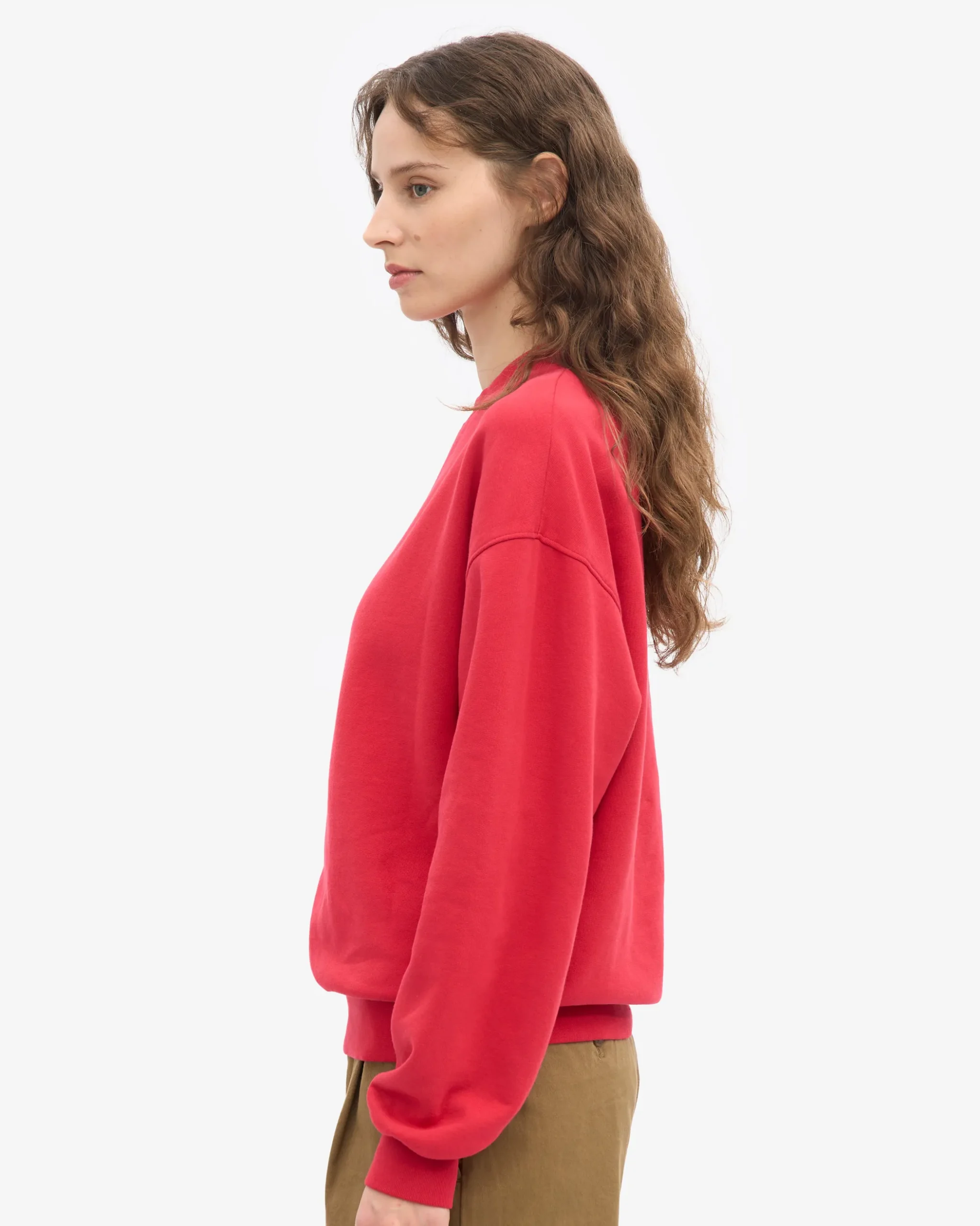 Organic Oversized Crew - Scarlet Red