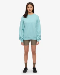 Organic Oversized Crew - Teal Blue