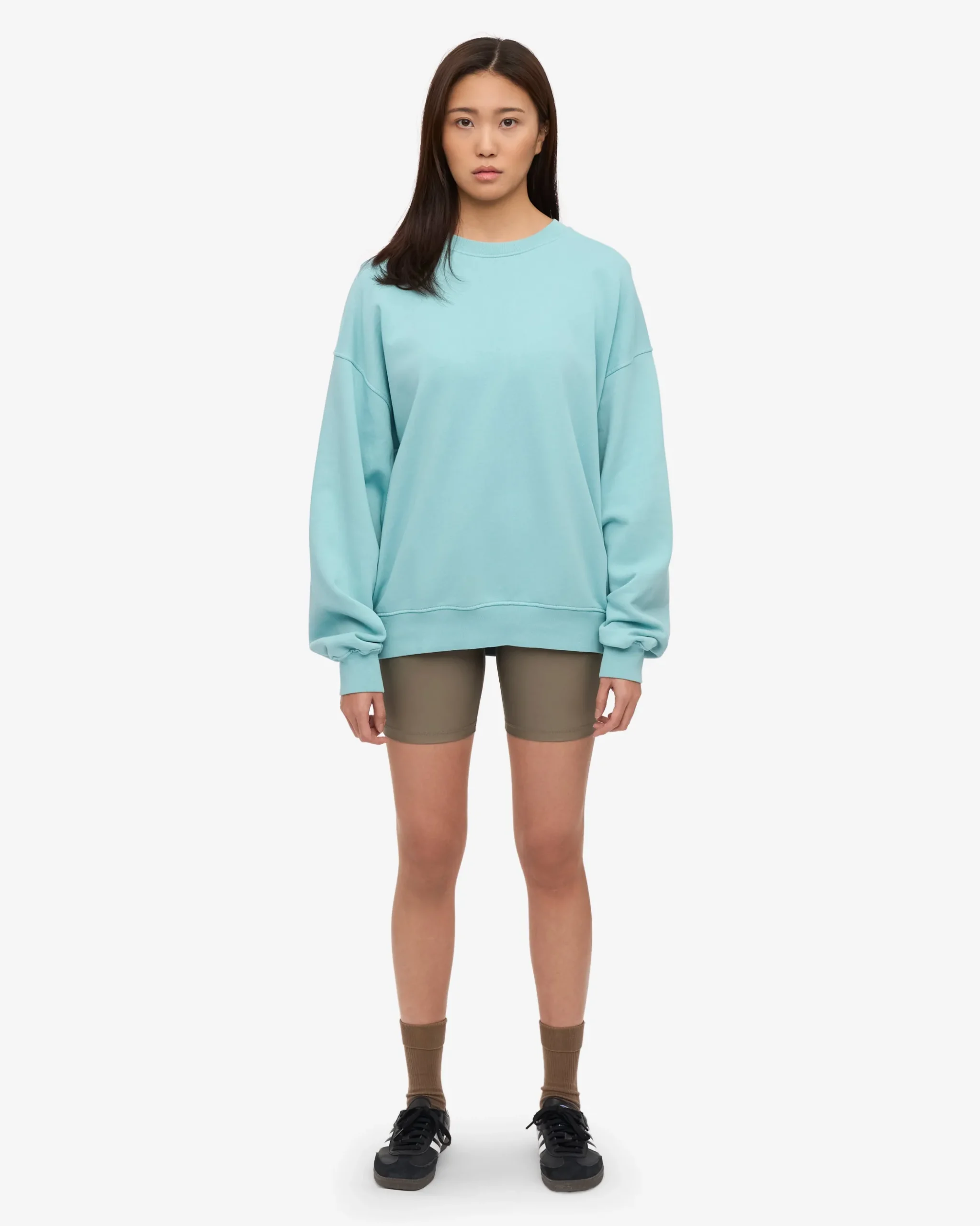 Organic Oversized Crew - Teal Blue