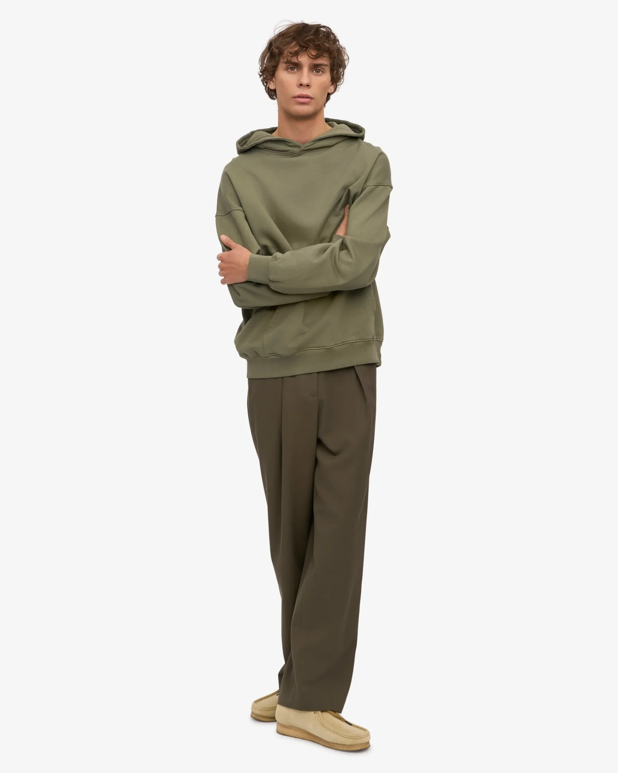 Organic Oversized Hood - Dusty Olive