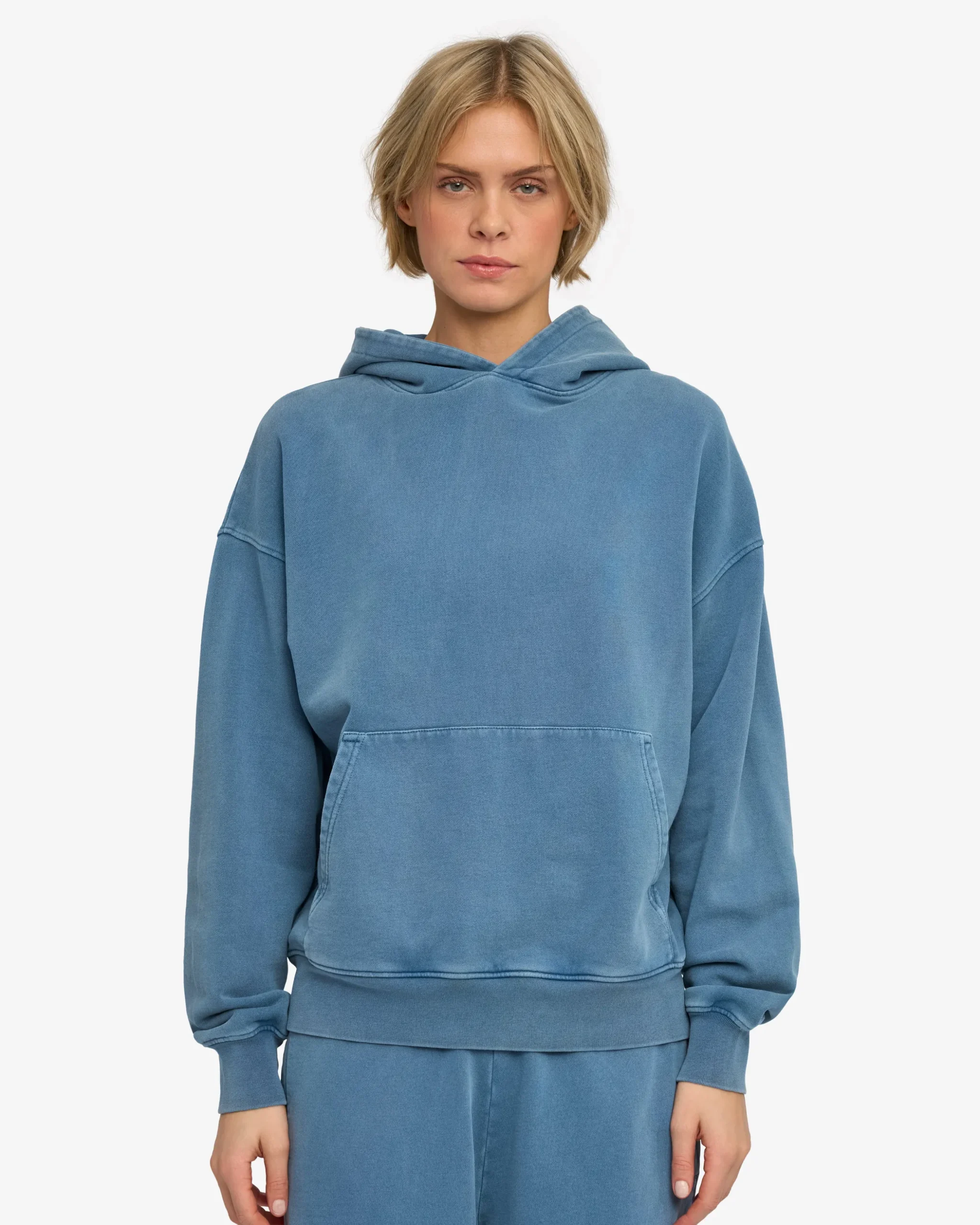 Organic Oversized Hood - Faded Indigo