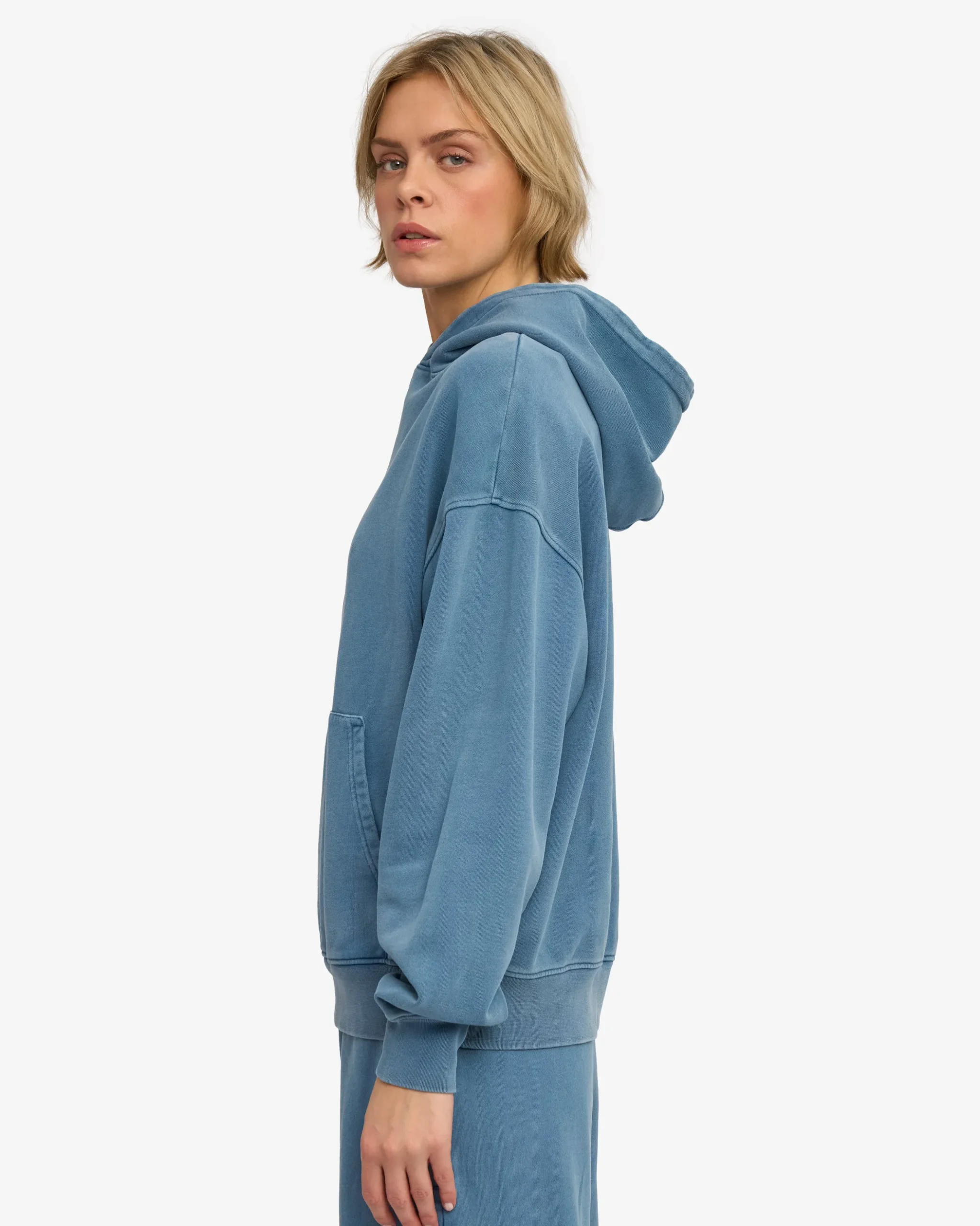 Organic Oversized Hood - Faded Indigo