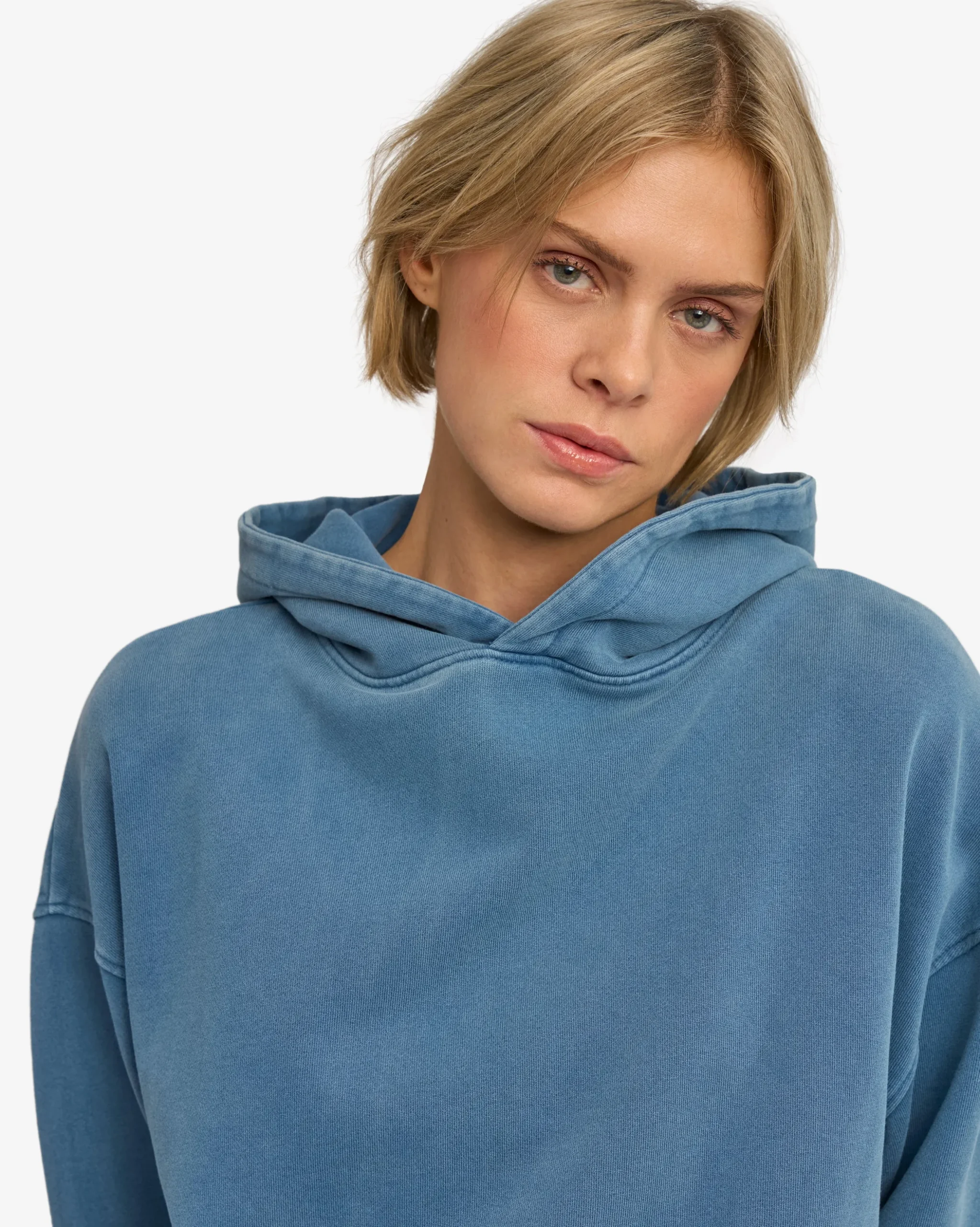 Organic Oversized Hood - Faded Indigo