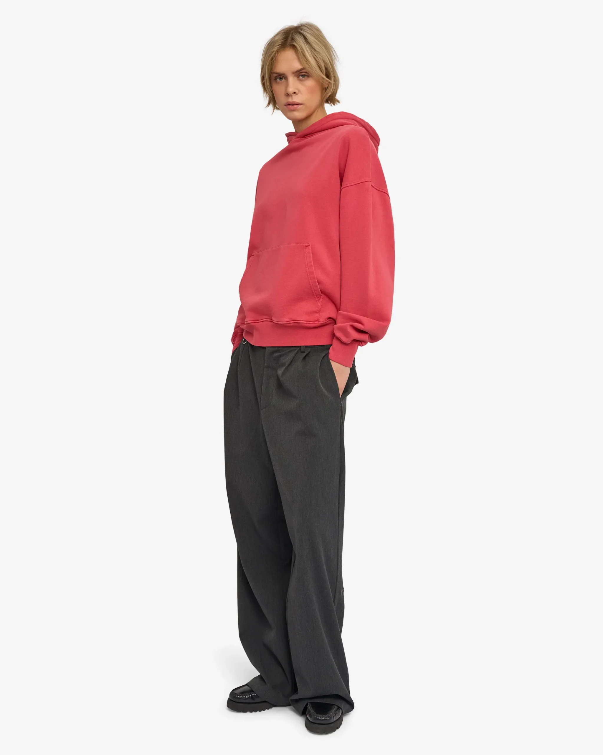 Organic Oversized Hood - Faded Red