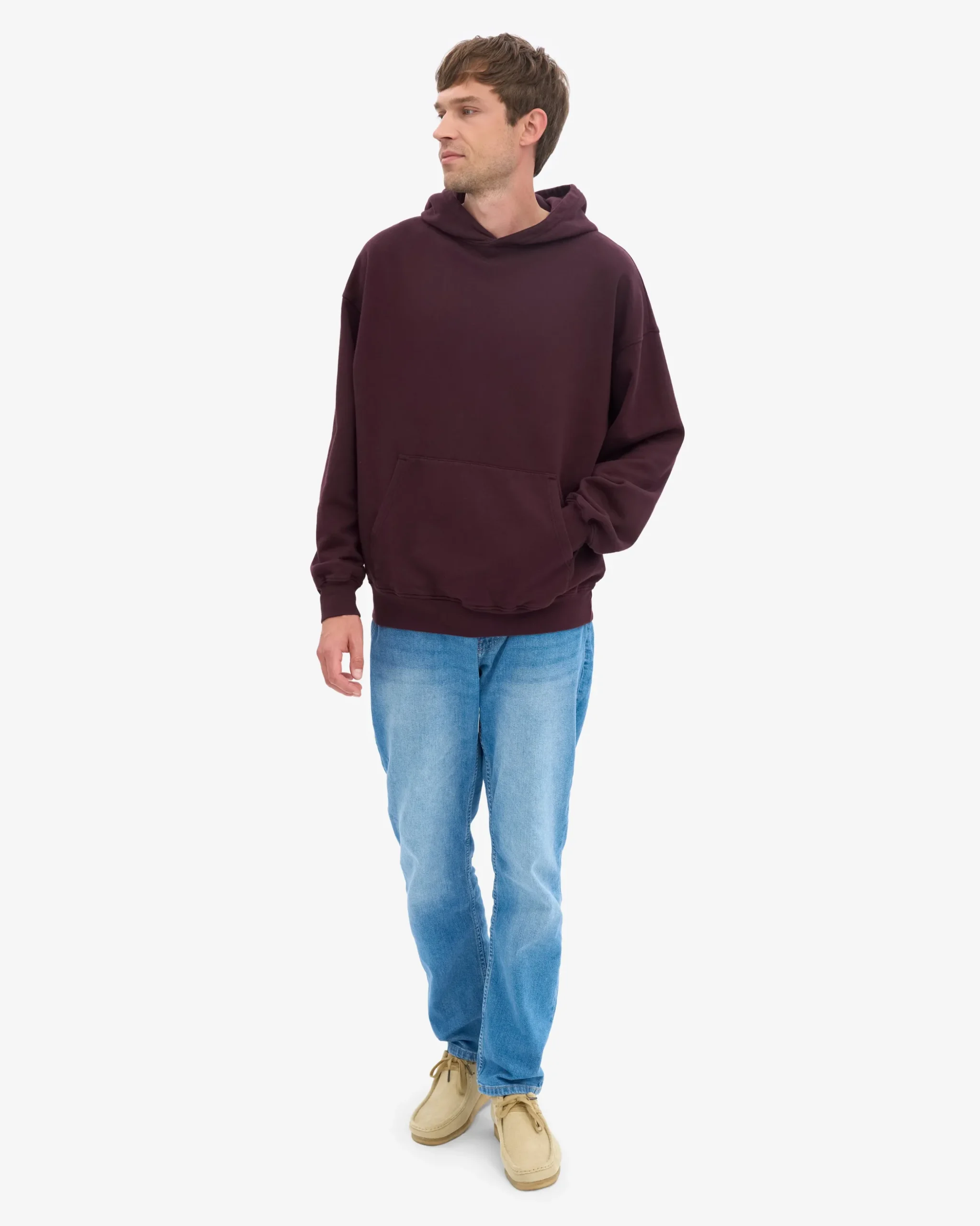 Organic Oversized Hood - Oxblood Red