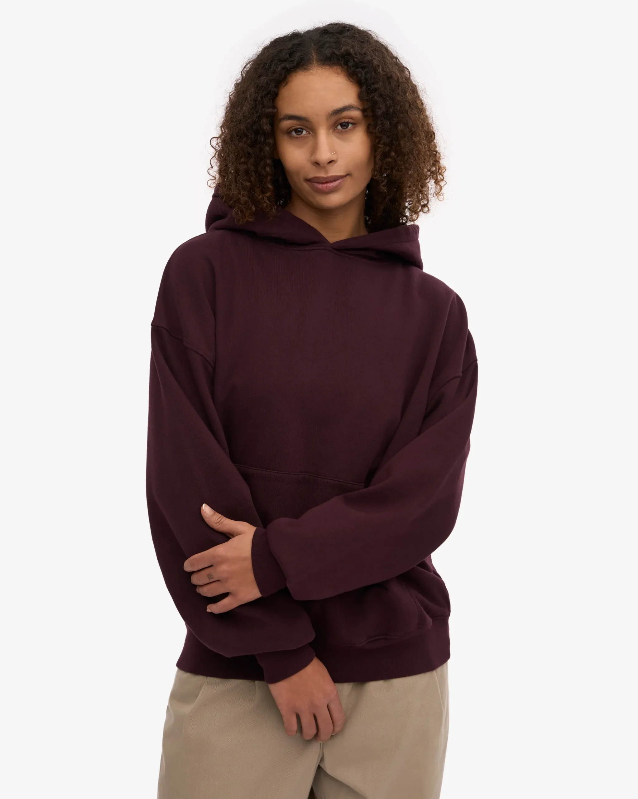 Organic Oversized Hood - Oxblood Red