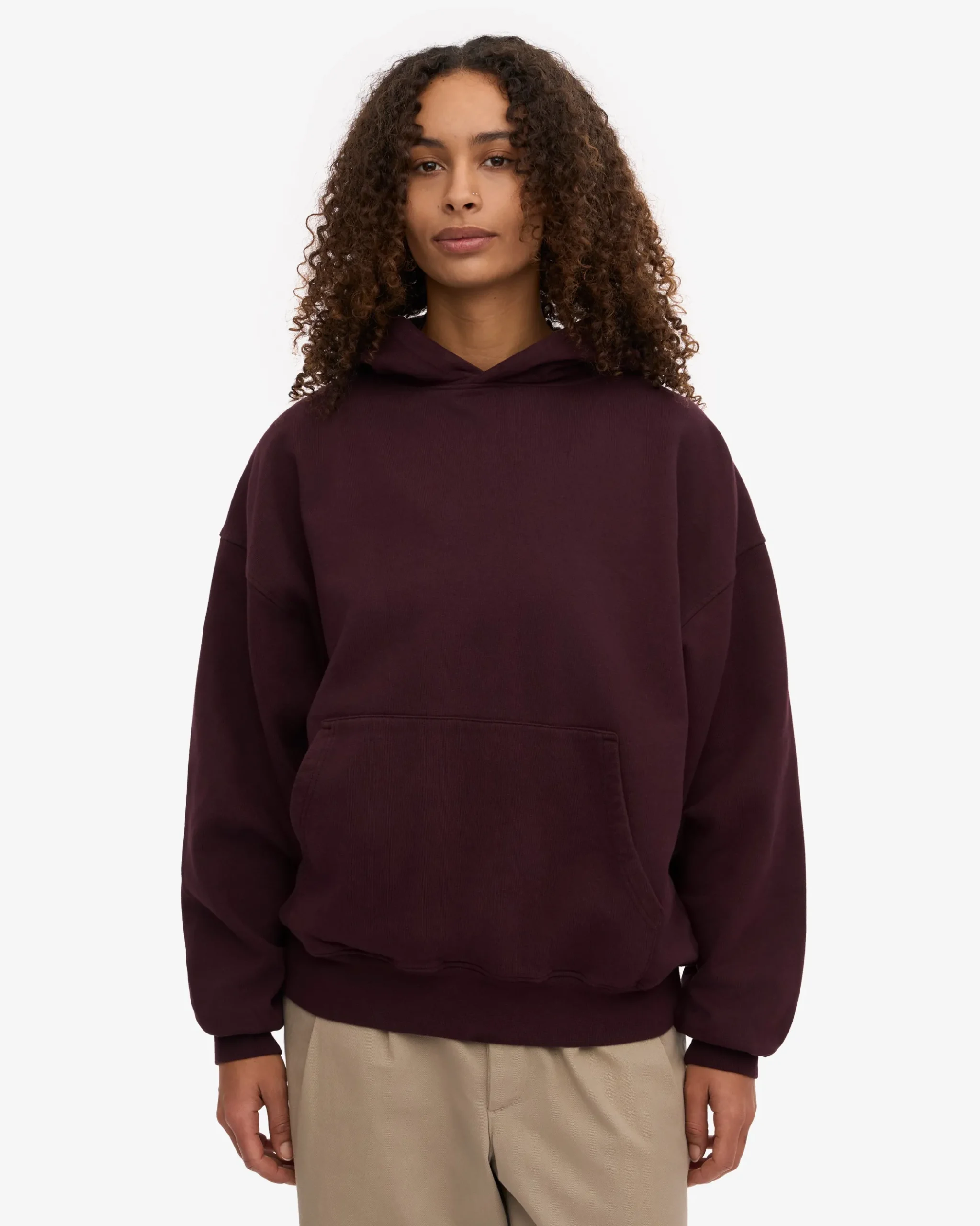 Organic Oversized Hood - Oxblood Red