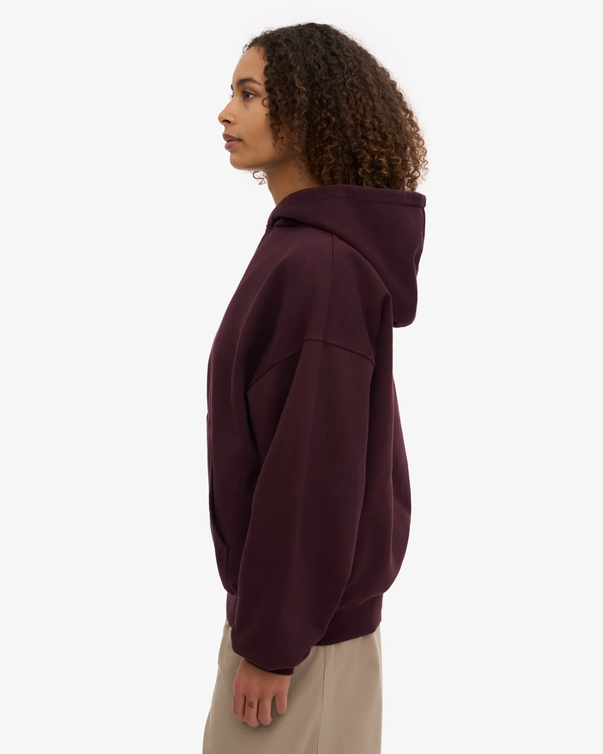 Organic Oversized Hood - Oxblood Red