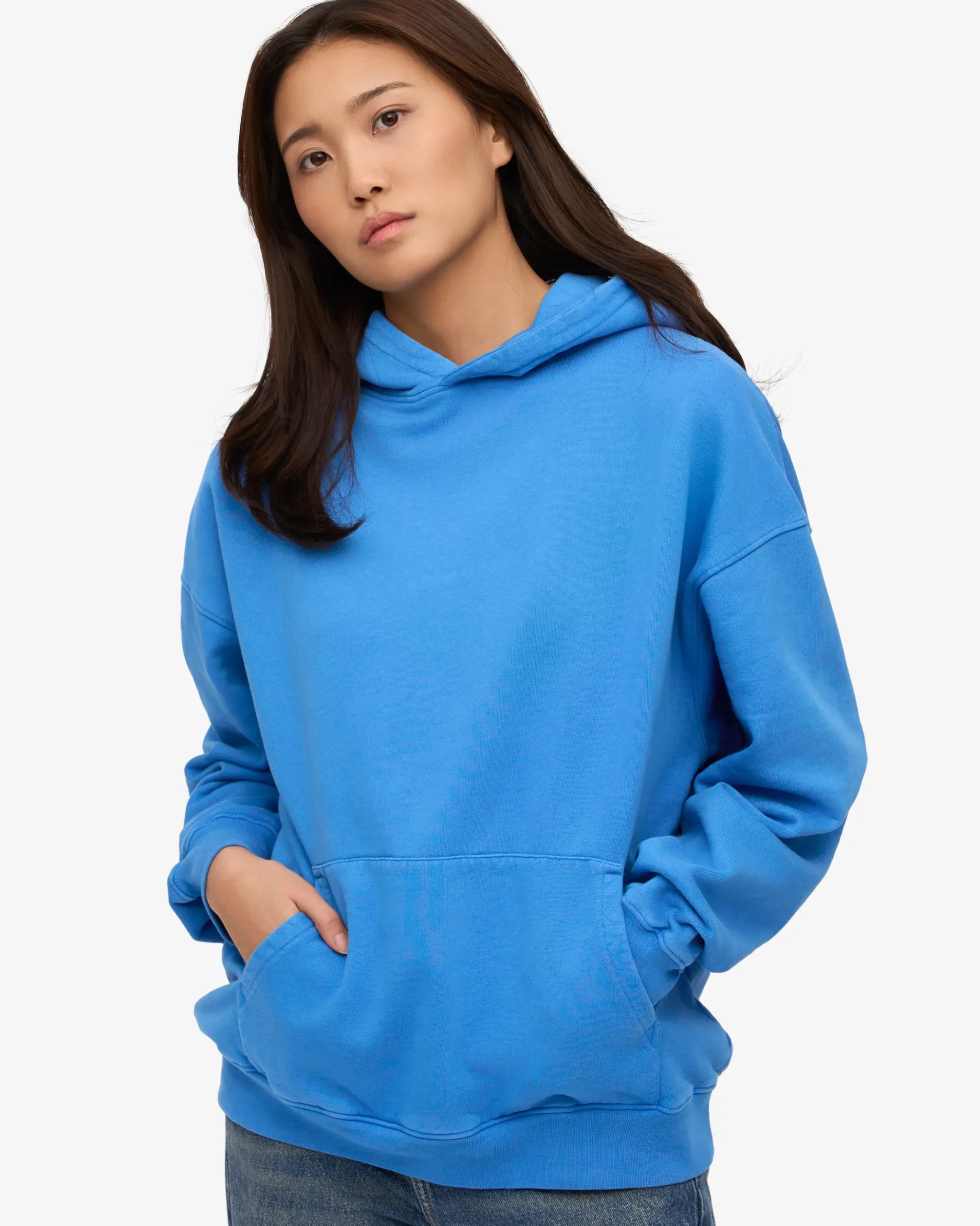 Organic Oversized Hood - Pacific Blue