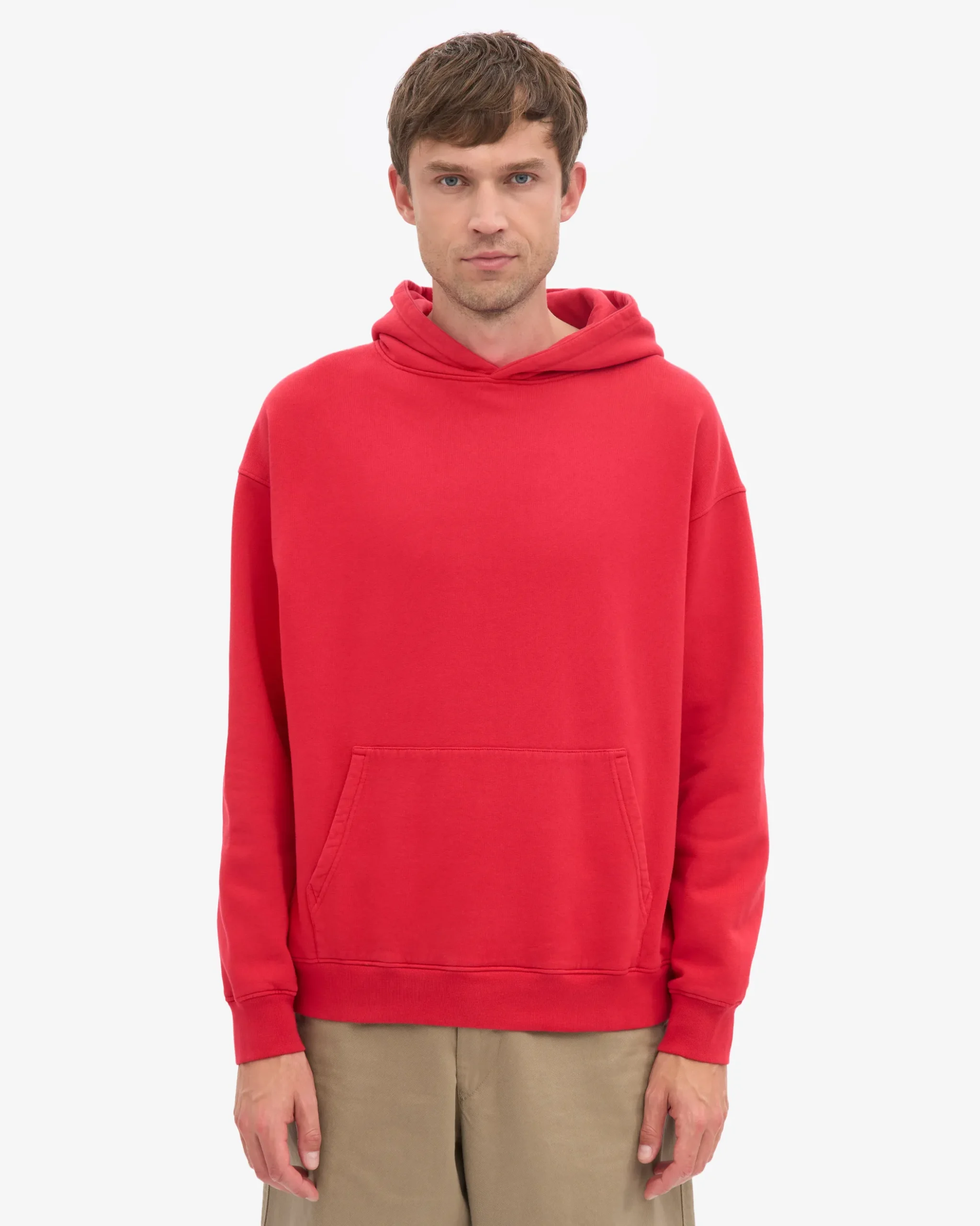 Organic Oversized Hood - Scarlet Red