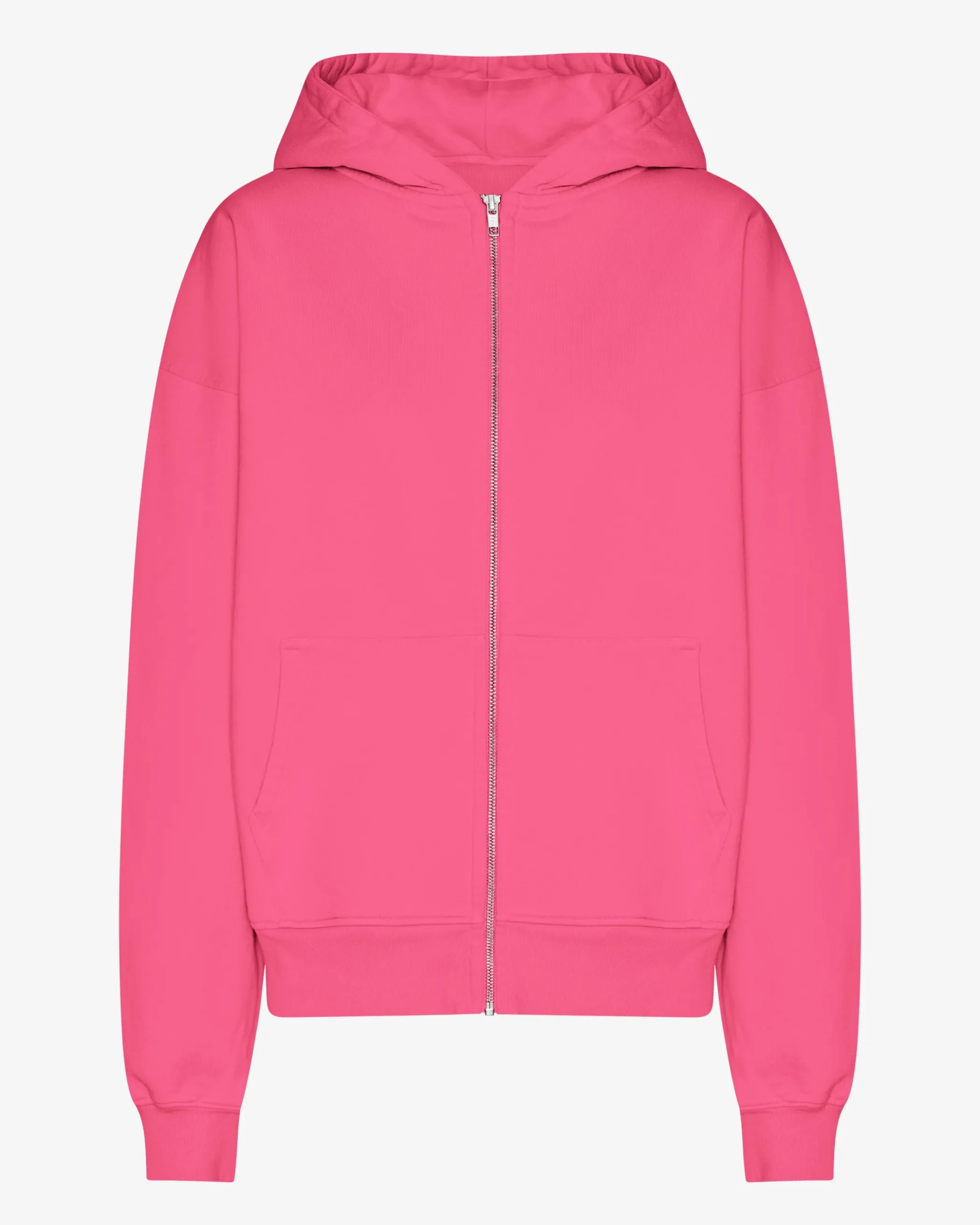 Organic Oversized Zip Hood - Bubblegum Pink