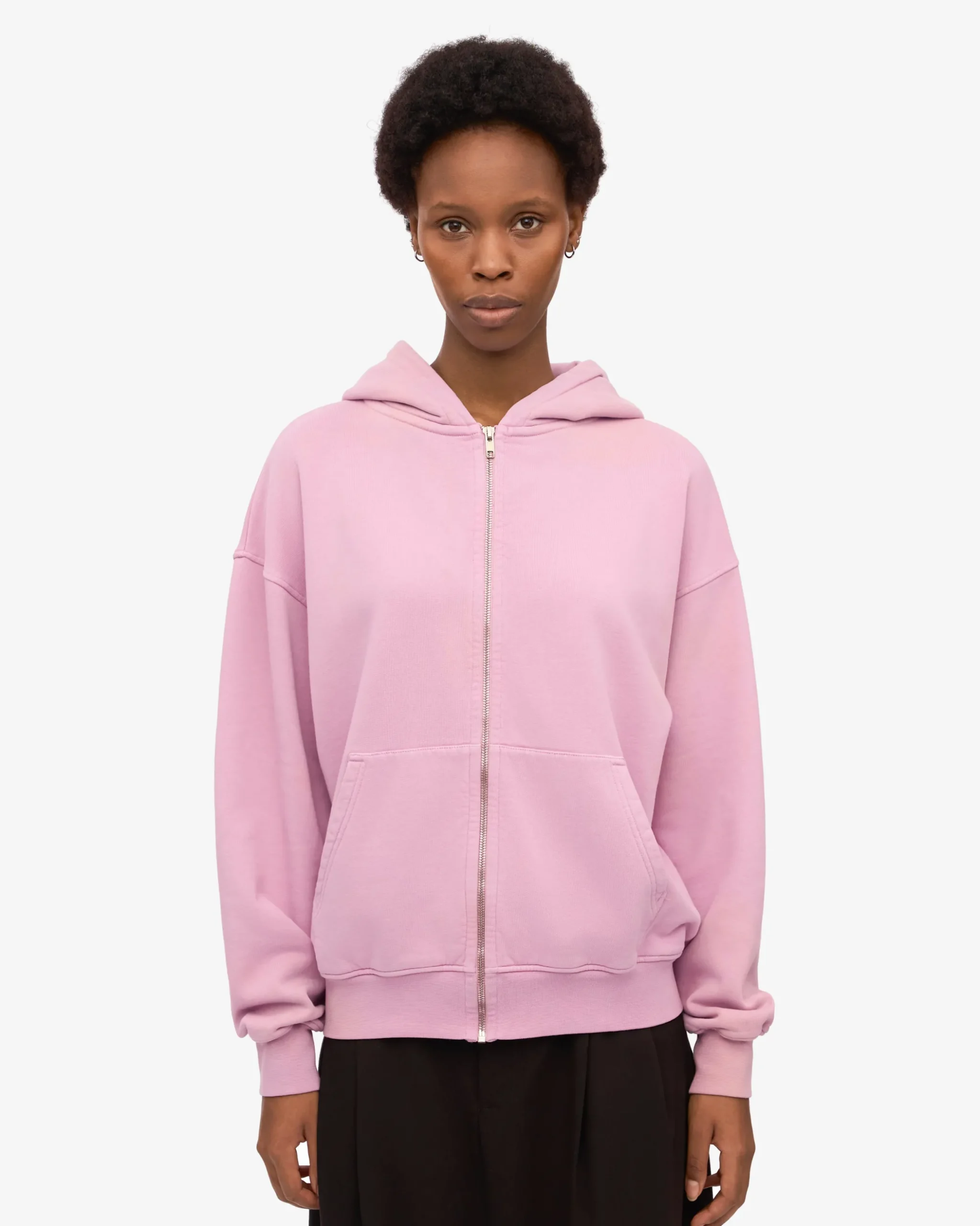 Organic Oversized Zip Hood - Cherry Blossom