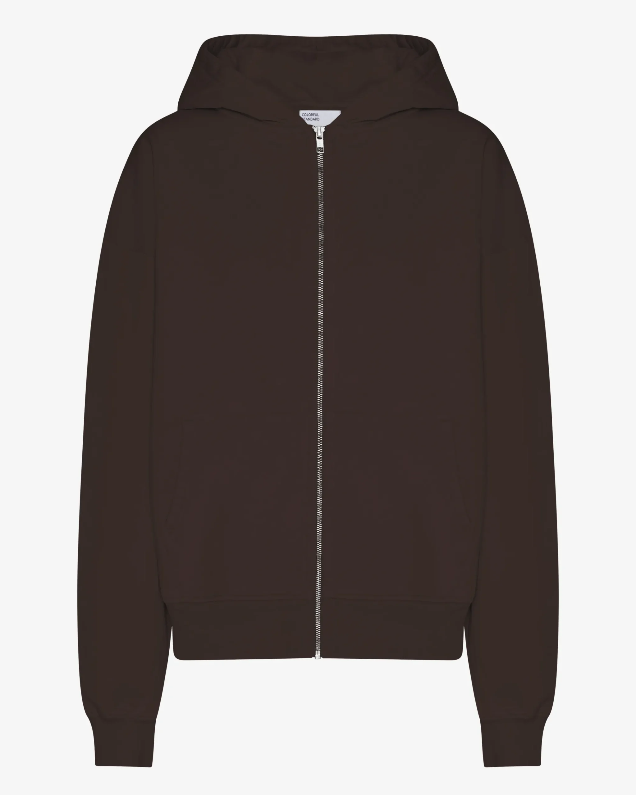 Organic Oversized Zip Hood - Coffee Brown