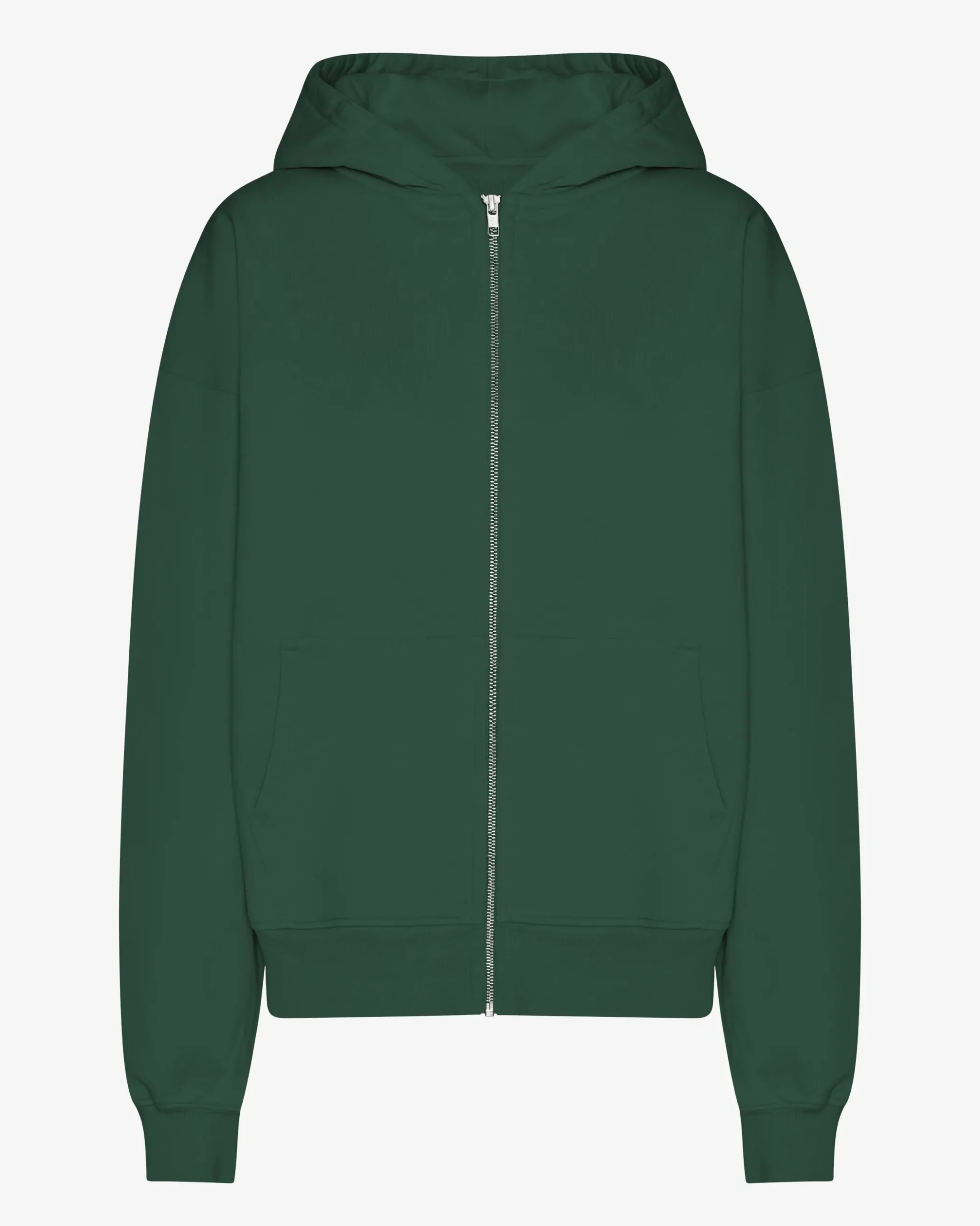 Organic Oversized Zip Hood - Emerald Green