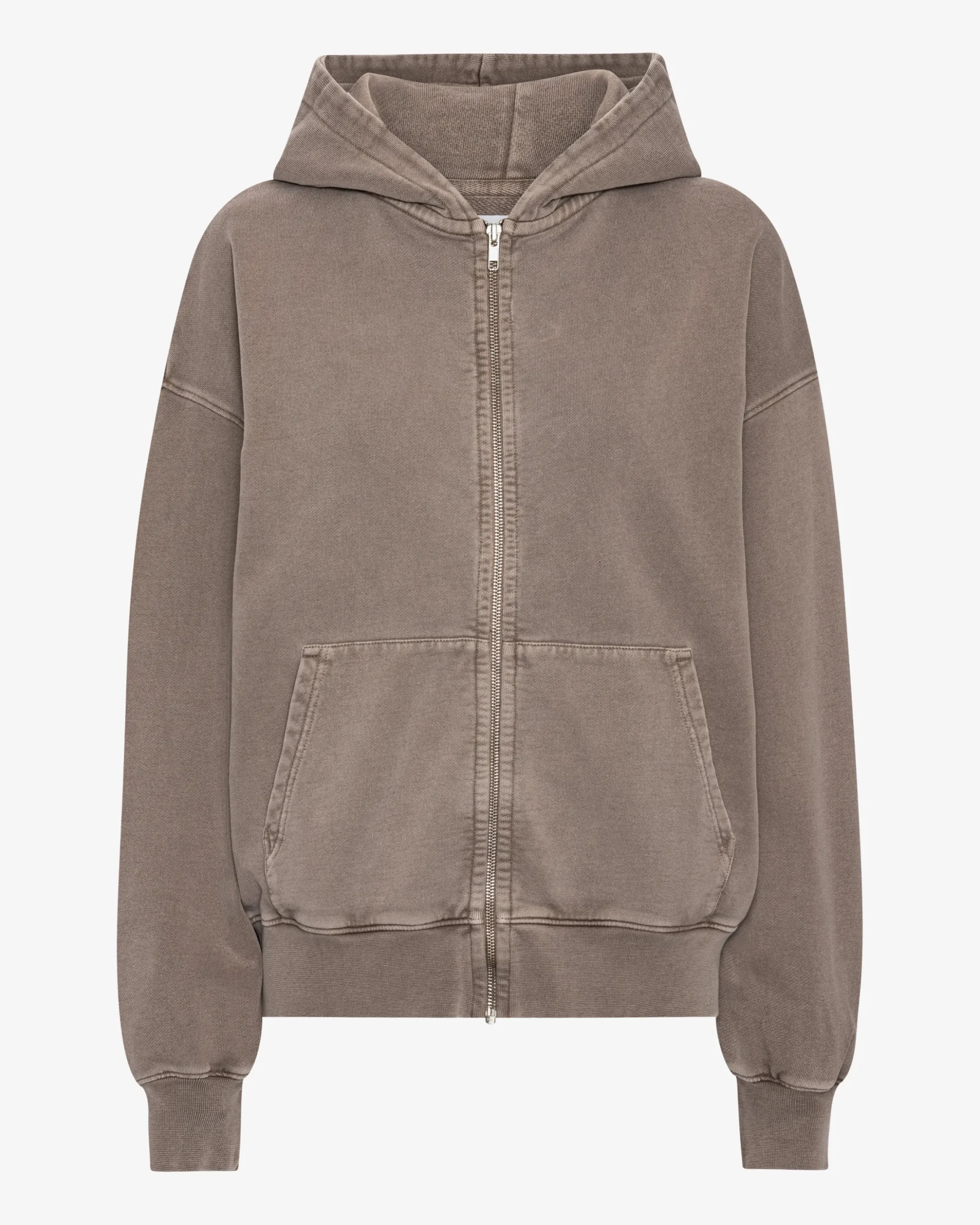 Organic Oversized Zip Hood - Faded Khaki