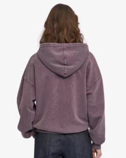 Organic Oversized Zip Hood - Faded Grape