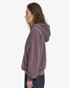 Organic Oversized Zip Hood - Faded Grape