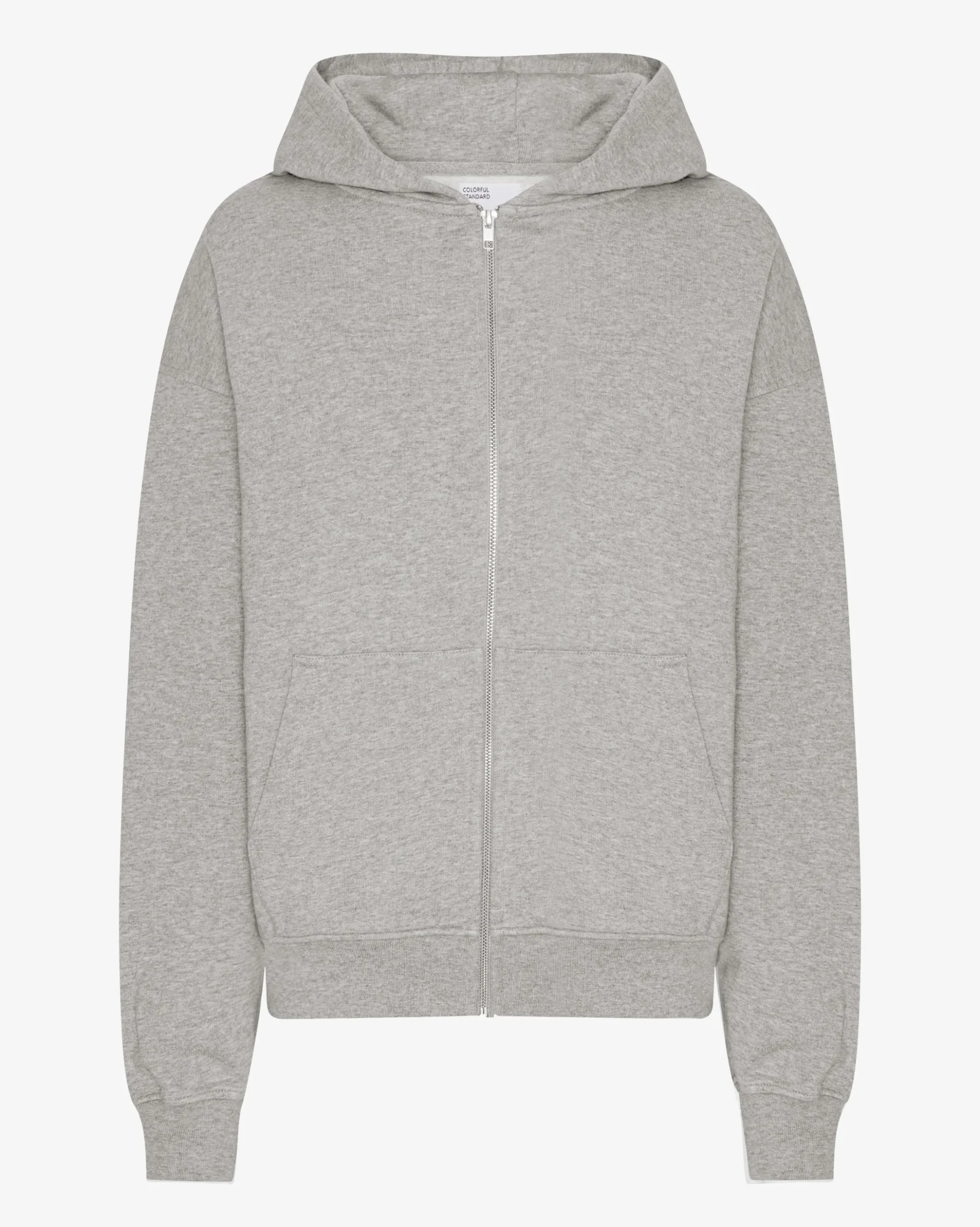 Organic Oversized Zip Hood - Heather Grey