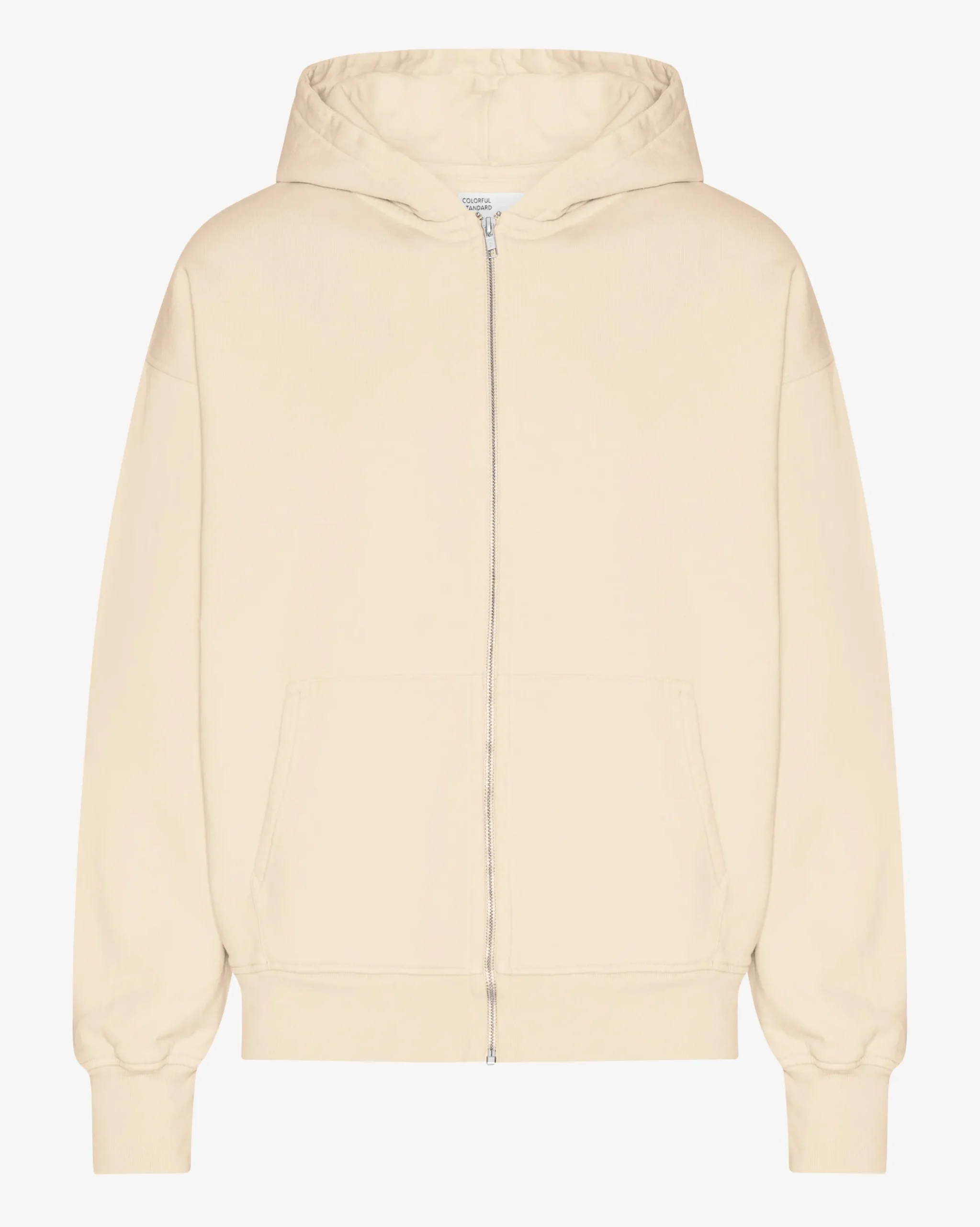 Organic Oversized Zip Hood - Ivory White