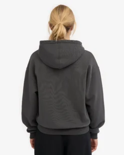 Organic Oversized Zip Hood - Lava Grey