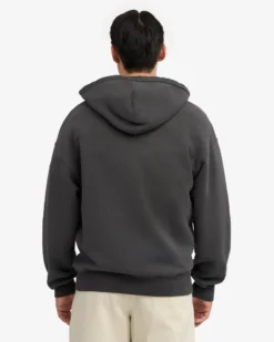 Organic Oversized Zip Hood - Lava Grey