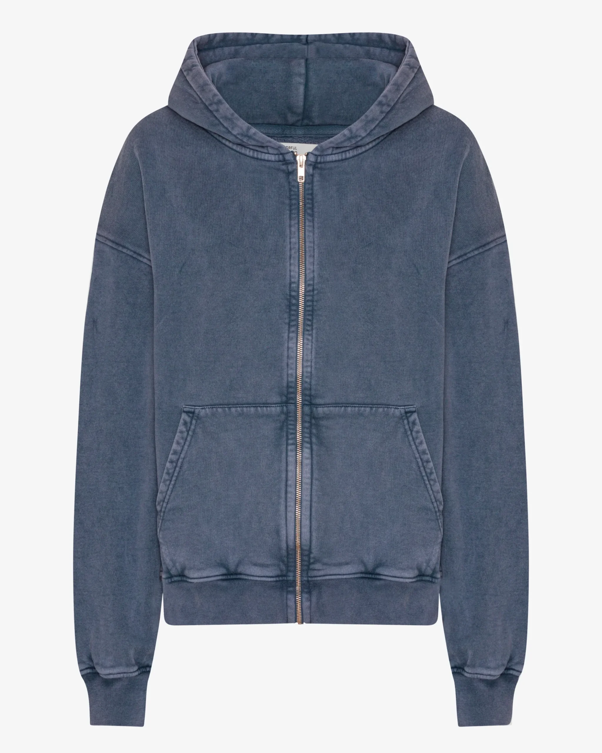 Organic Oversized Zip Hood - Neptune Blue