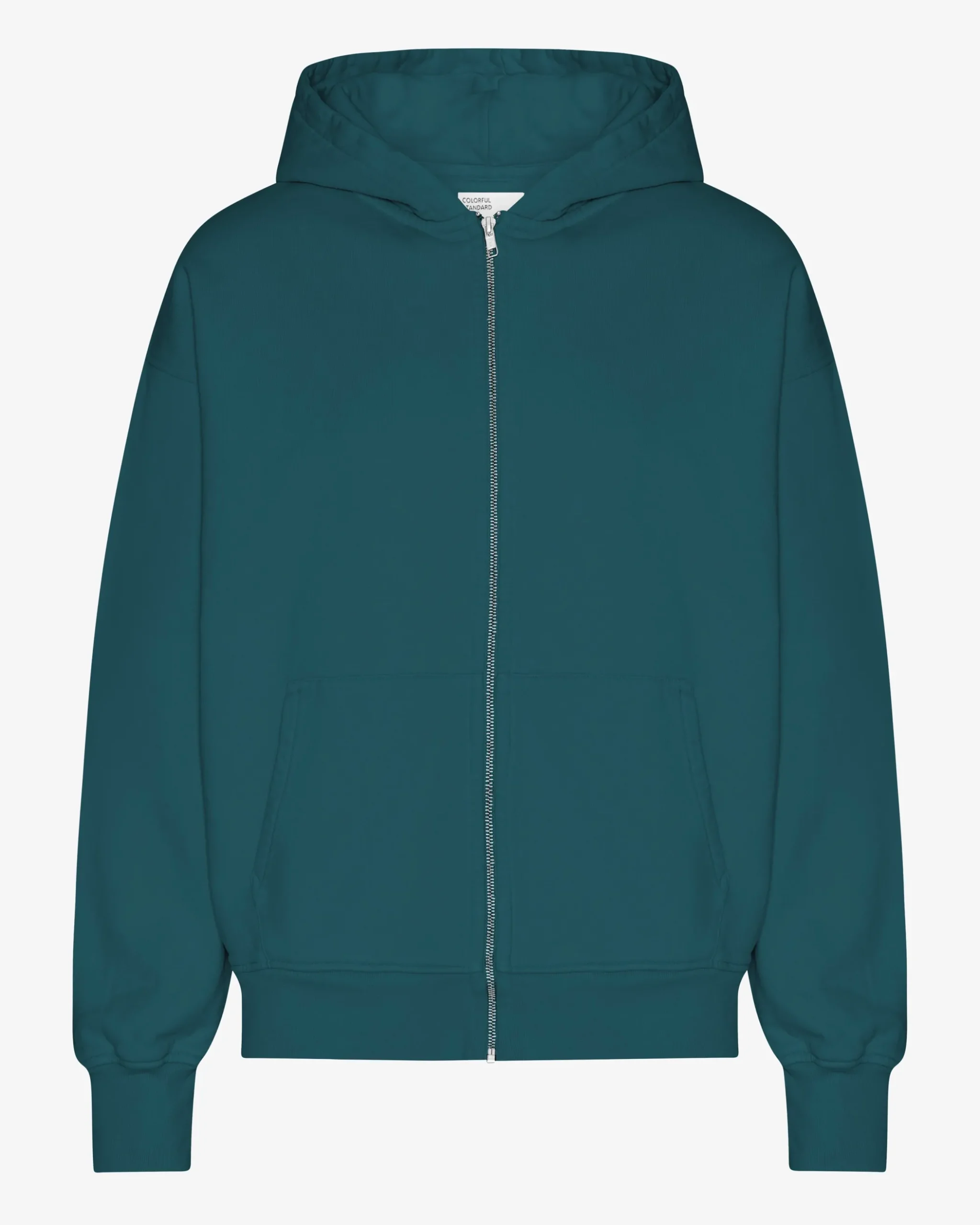 Organic Oversized Zip Hood - Ocean Green