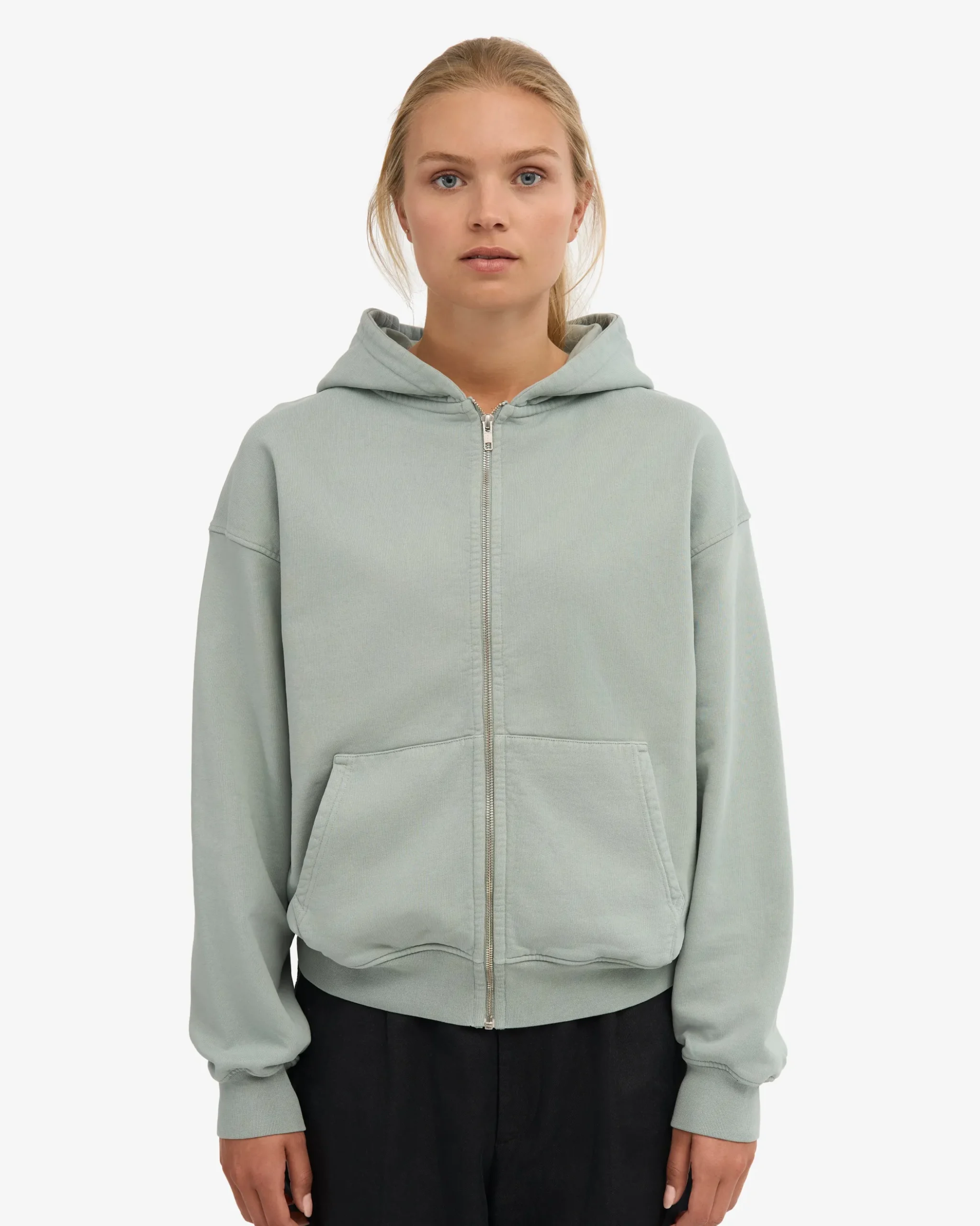 Organic Oversized Zip Hood - Optical White