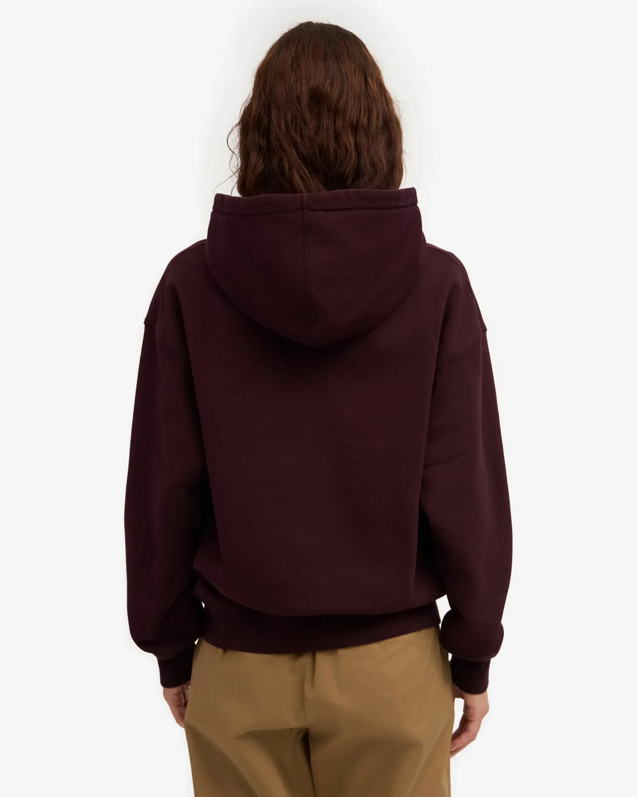 Organic Oversized Zip Hood - Oxblood Red